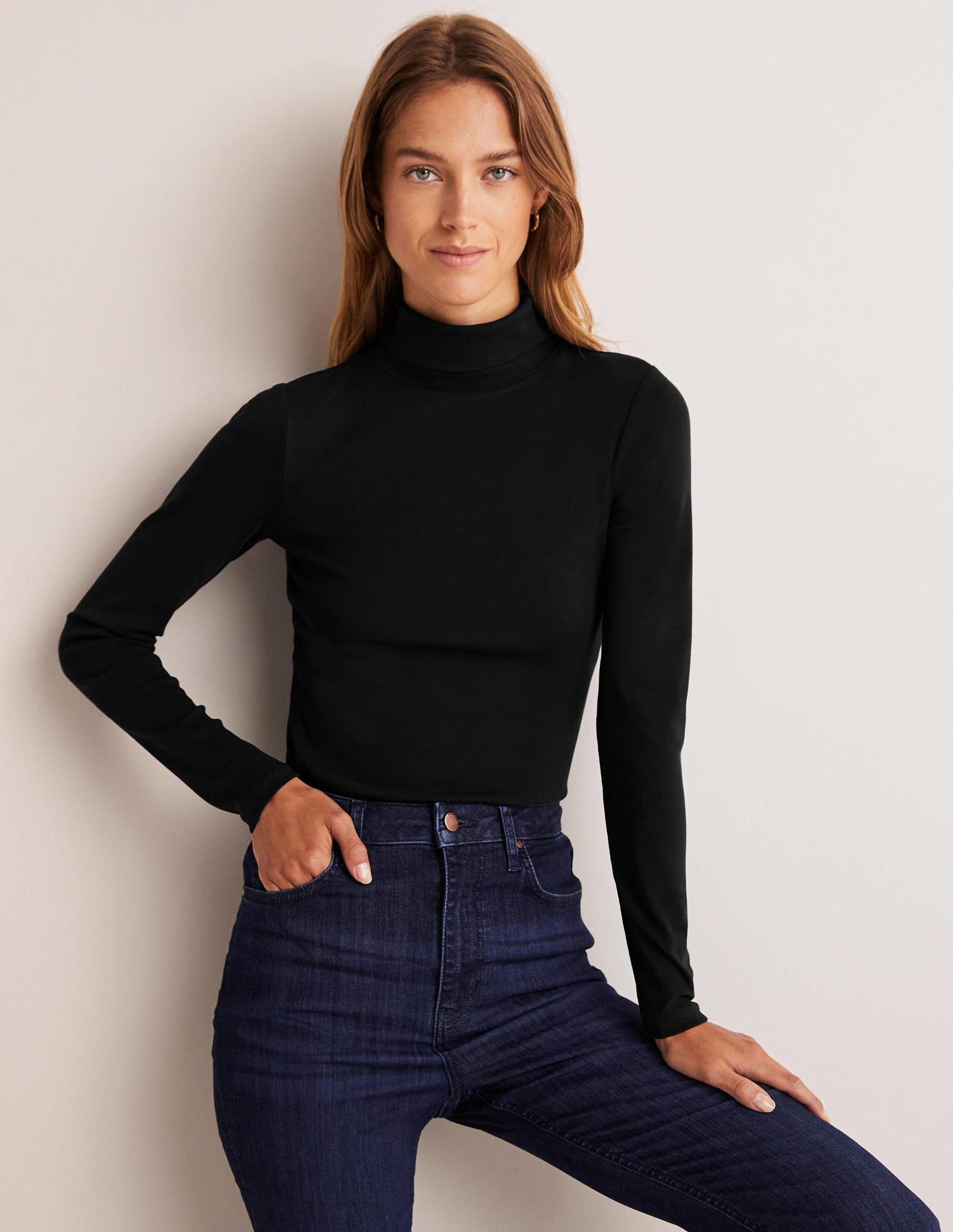 Essential Roll-neck Top-Black-1