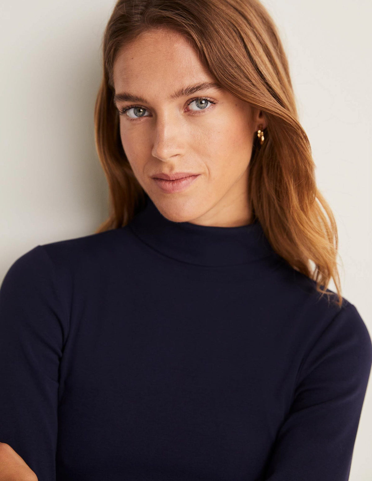 Essential Roll-neck Top-Navy - Image 2