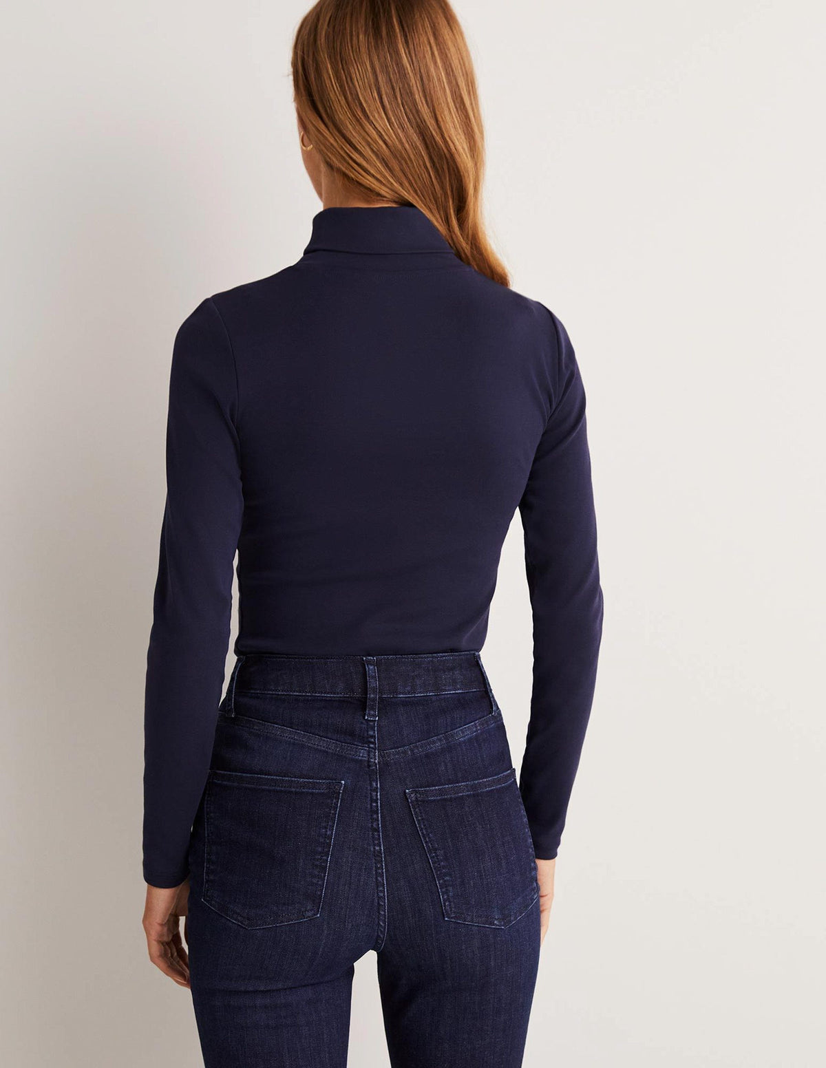 Essential Roll-neck Top-Navy - Image 3
