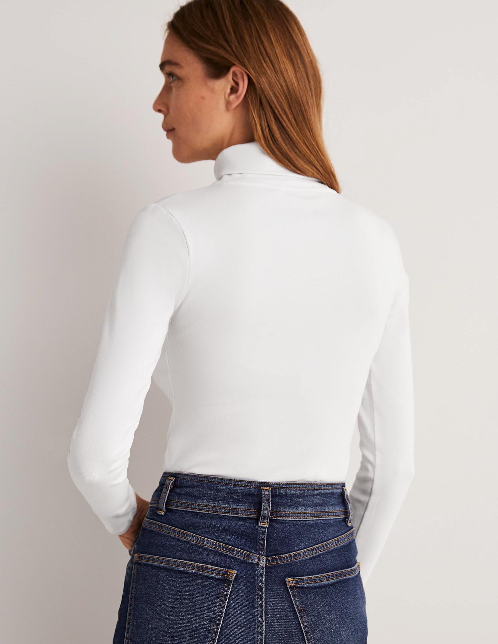 Essential Roll-neck Top-White - Image 3