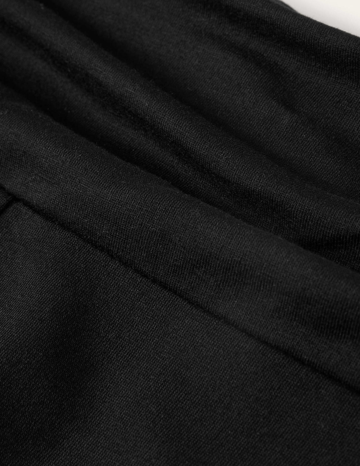 Wide Leg Jersey Pants-Black-9