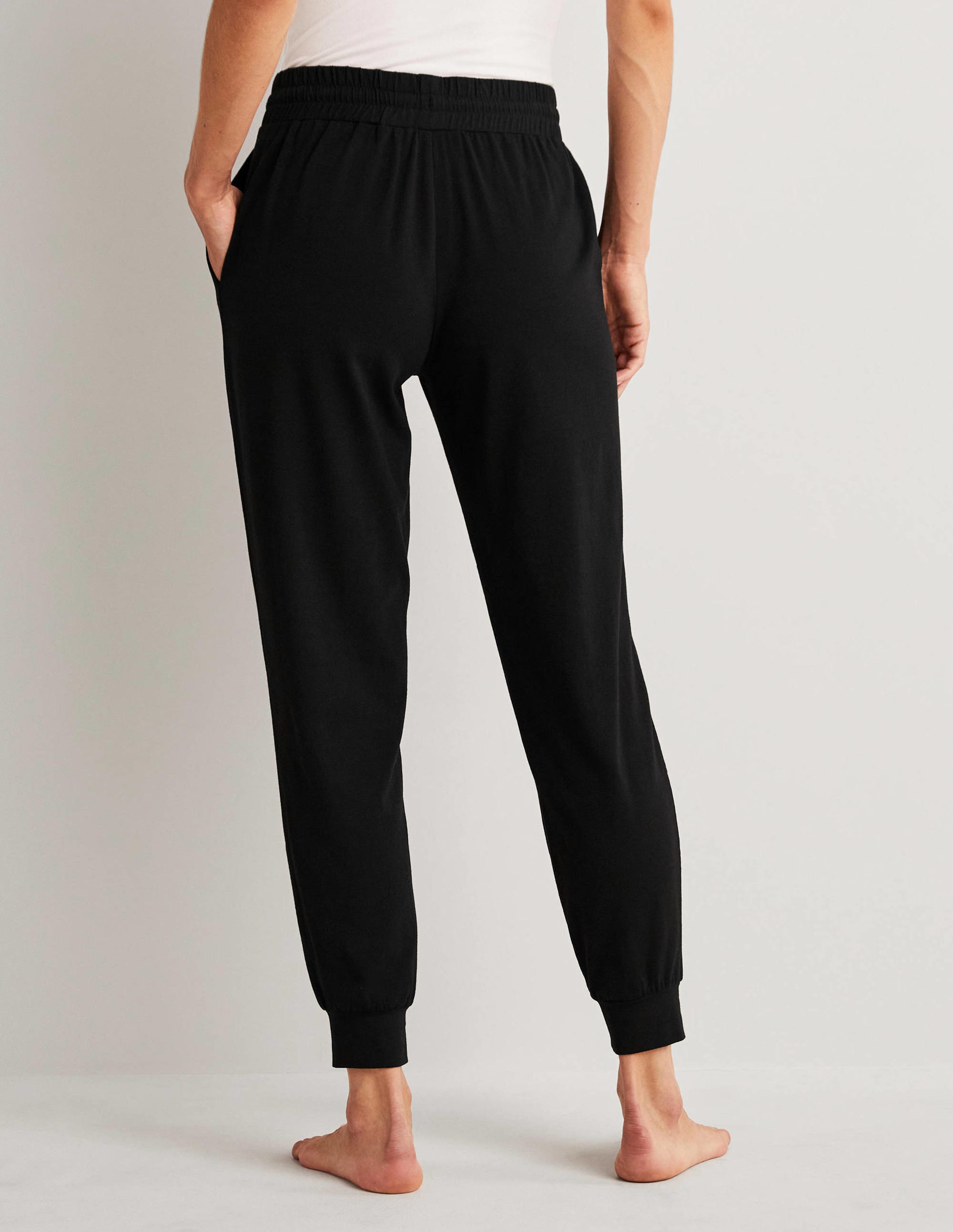 Cuffed Jersey Joggers-Black - Image 6