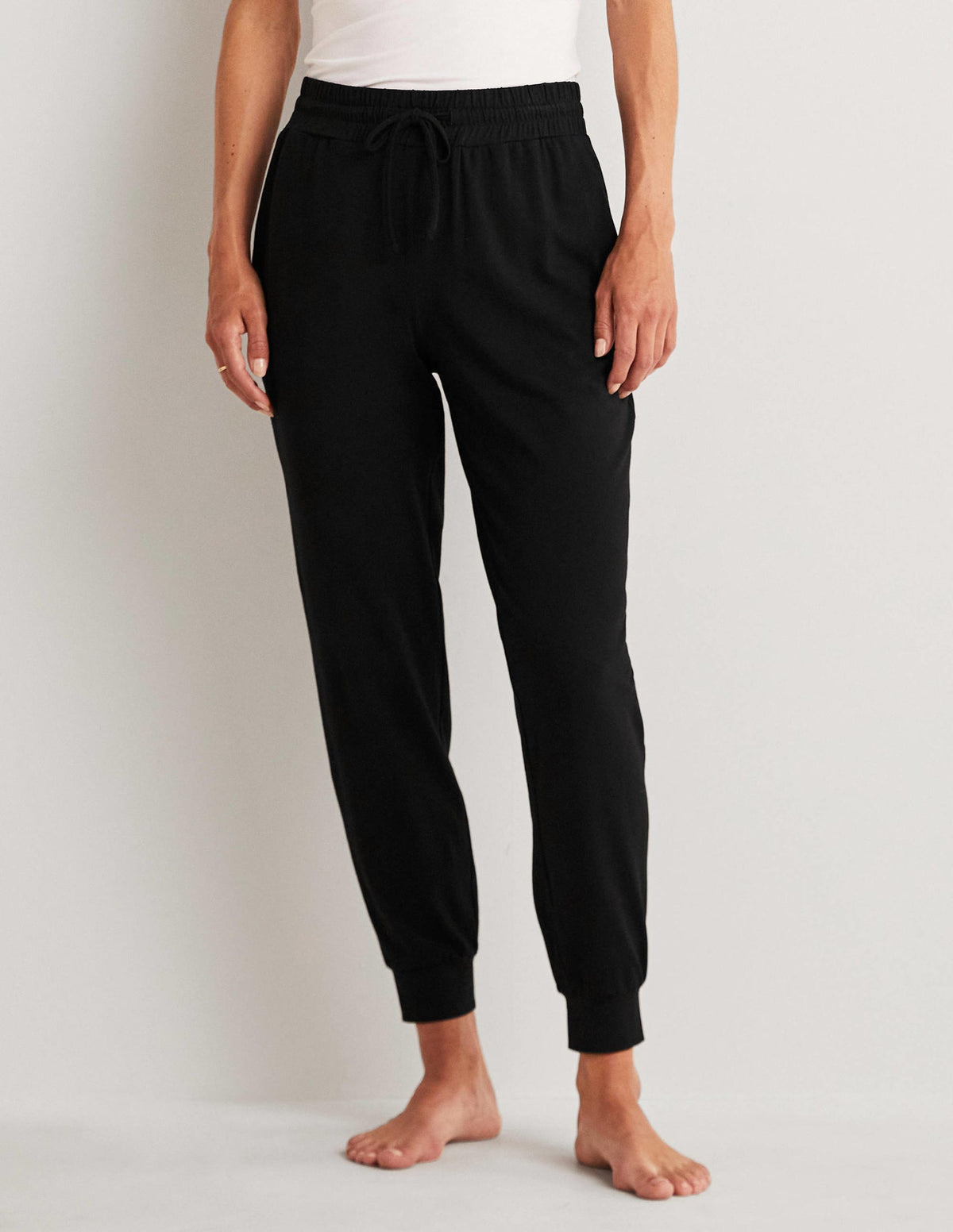 Cuffed Jersey Joggers-Black-7