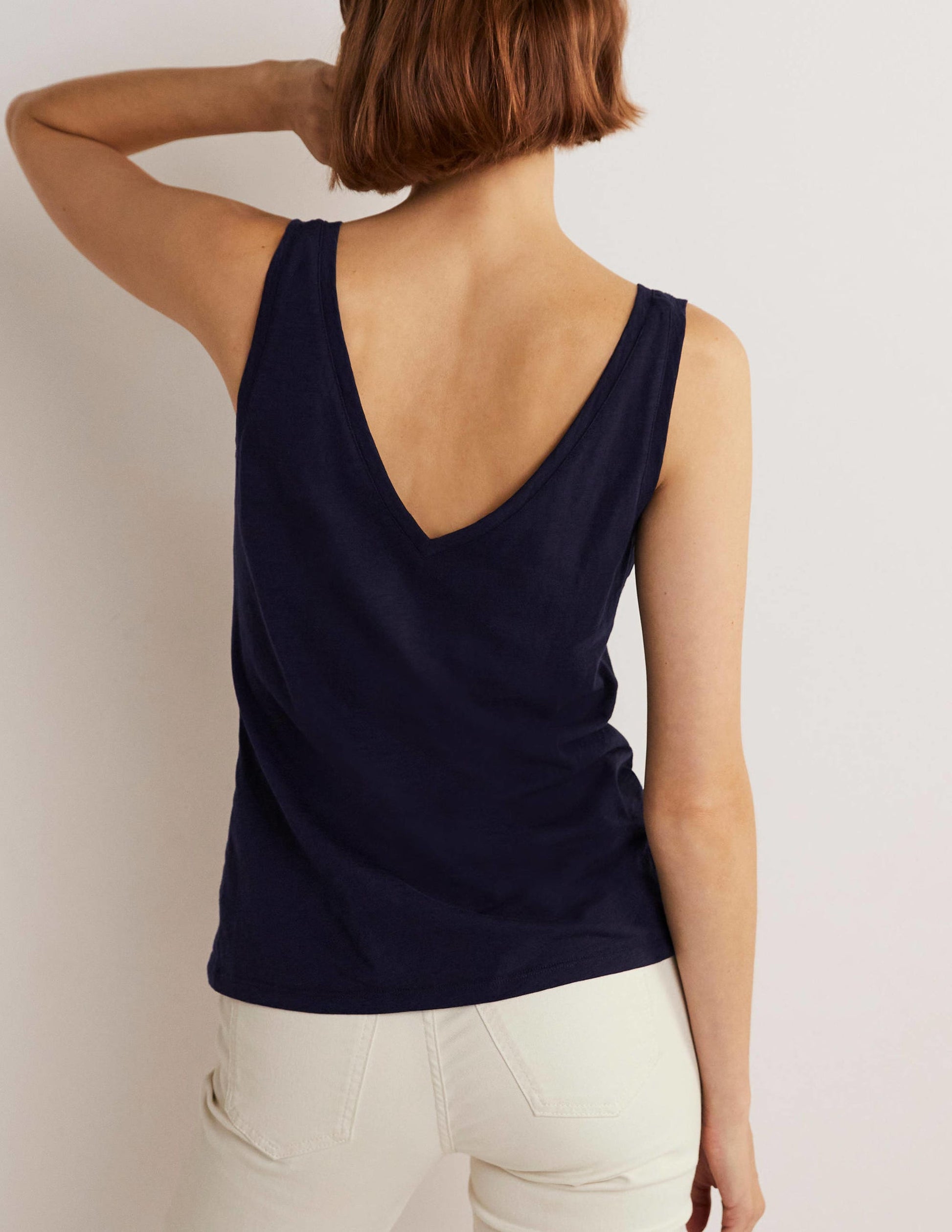 Cotton Tank Top-Navy-7