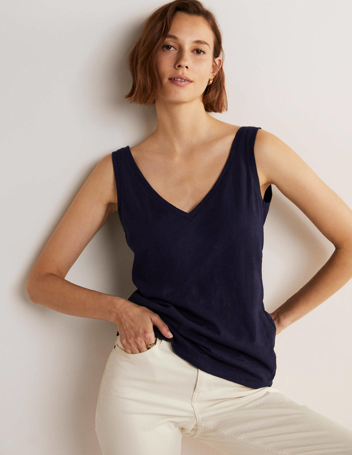 Cotton Tank Top-Navy - Image 8