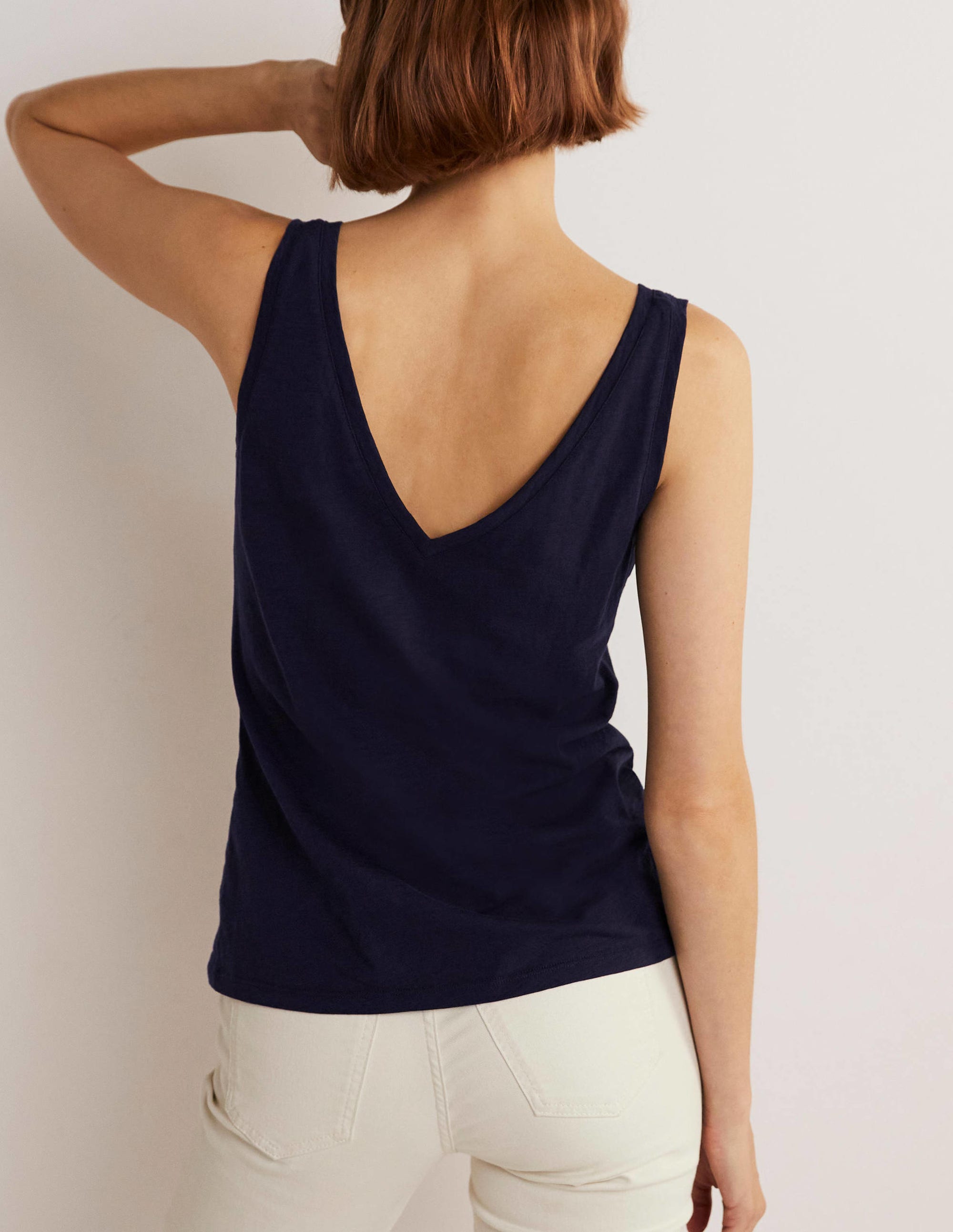 Cotton Tank Top-Navy - Image 3