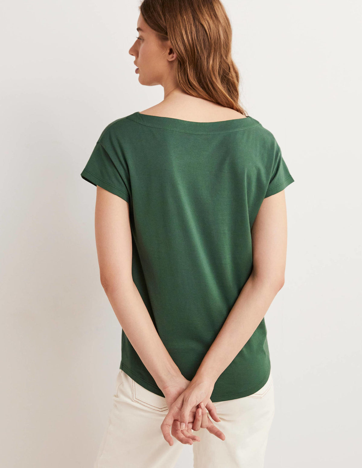 Supersoft Boat Neck T-Shirt-Trekking Green-3
