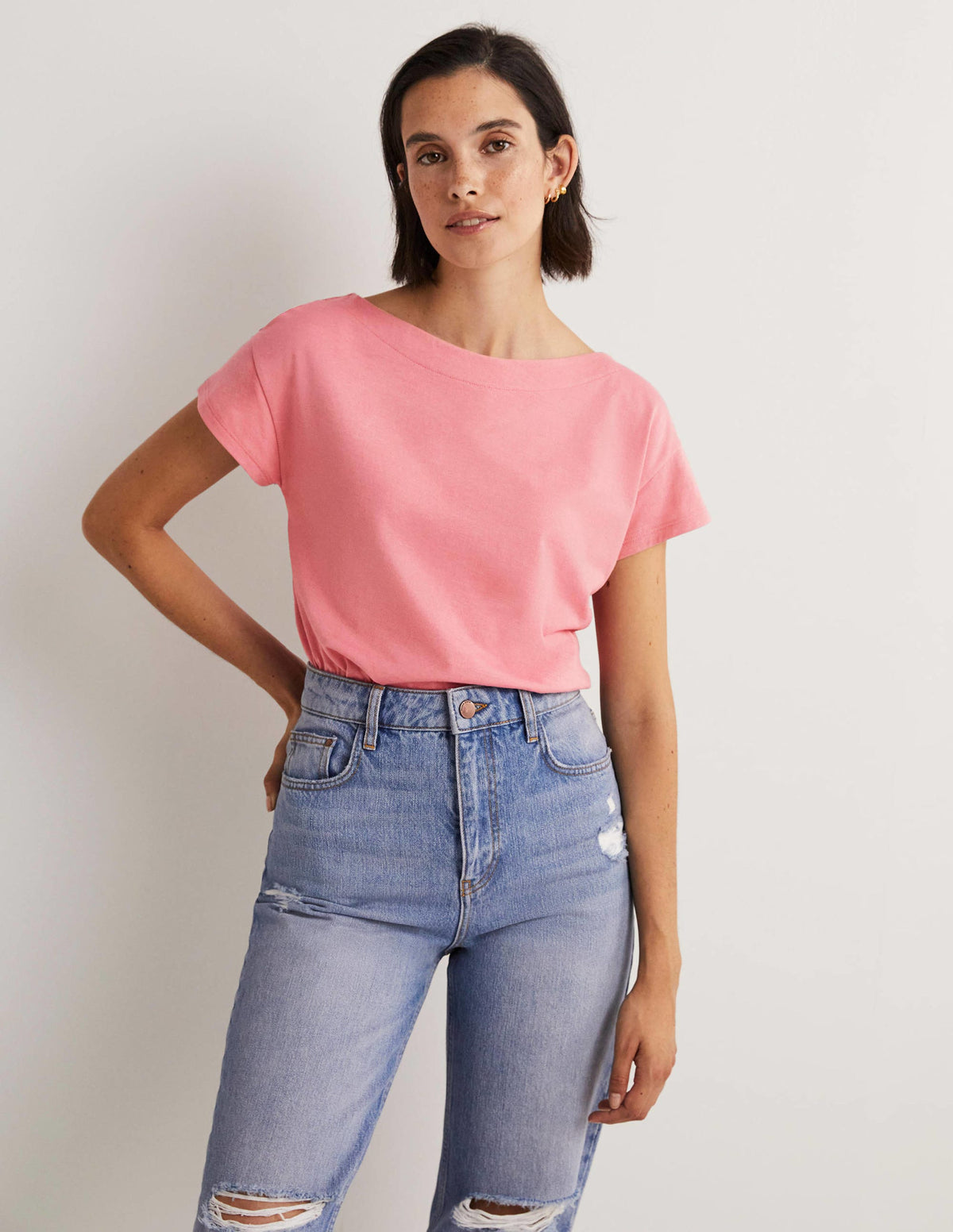 Supersoft Boat Neck T-Shirt-Wild Rose - Image 1