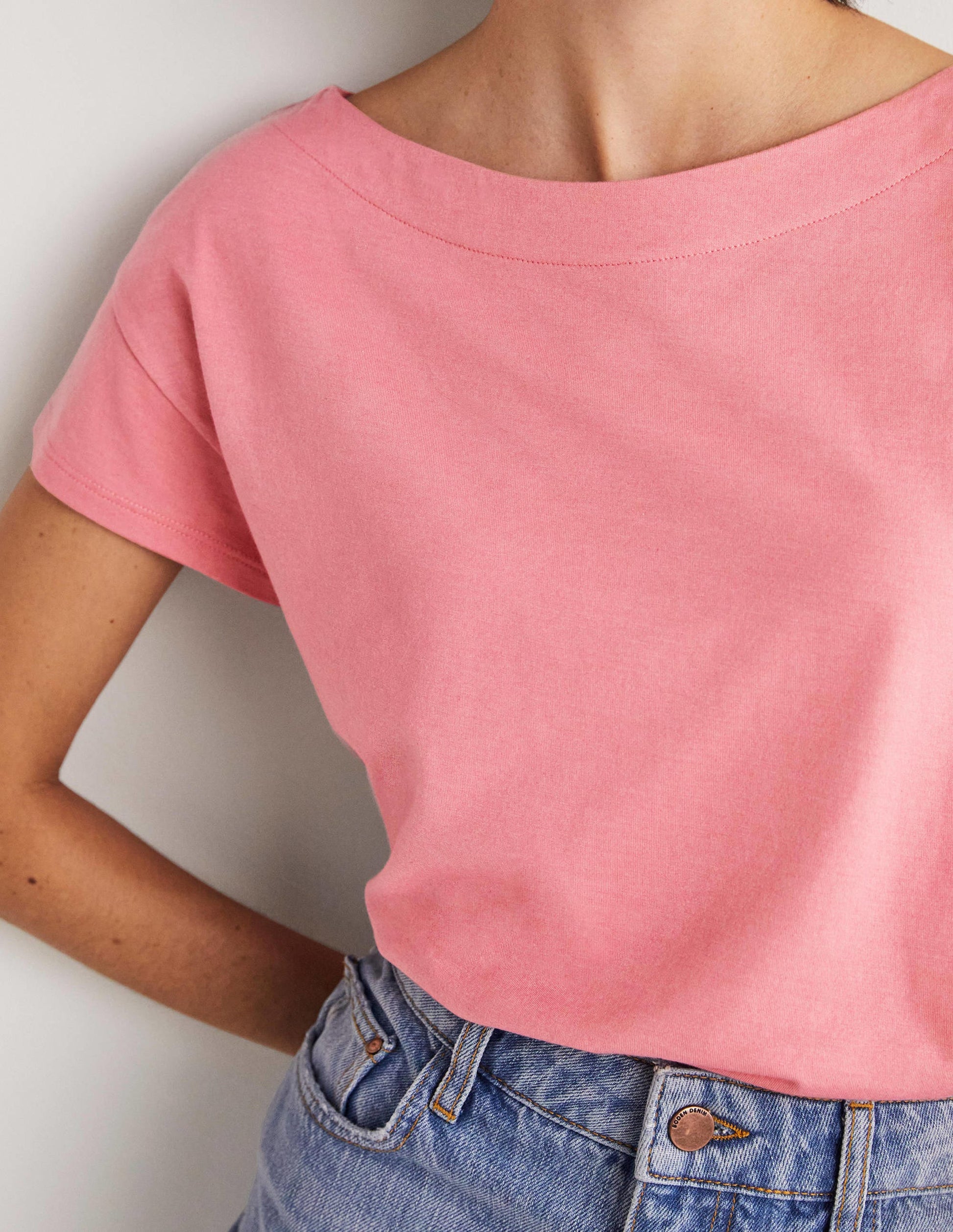 Supersoft Boat Neck T-Shirt-Wild Rose-2