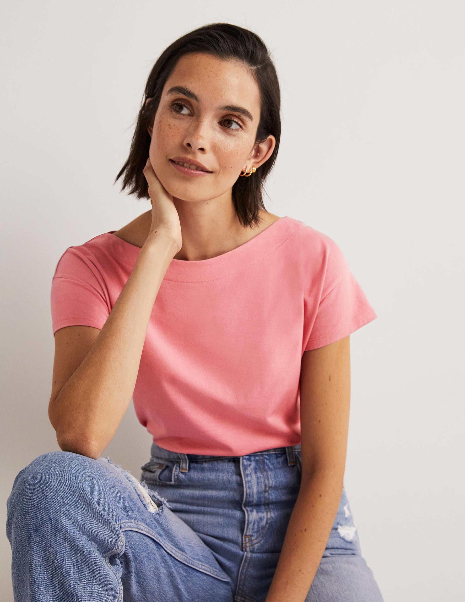 Supersoft Boat Neck T-Shirt-Wild Rose-4