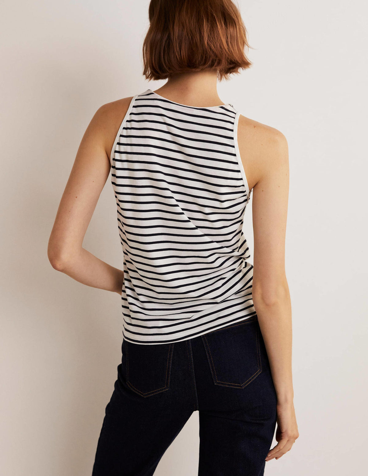 Supersoft Vest-Ivory / Navy Stripe - Image 7