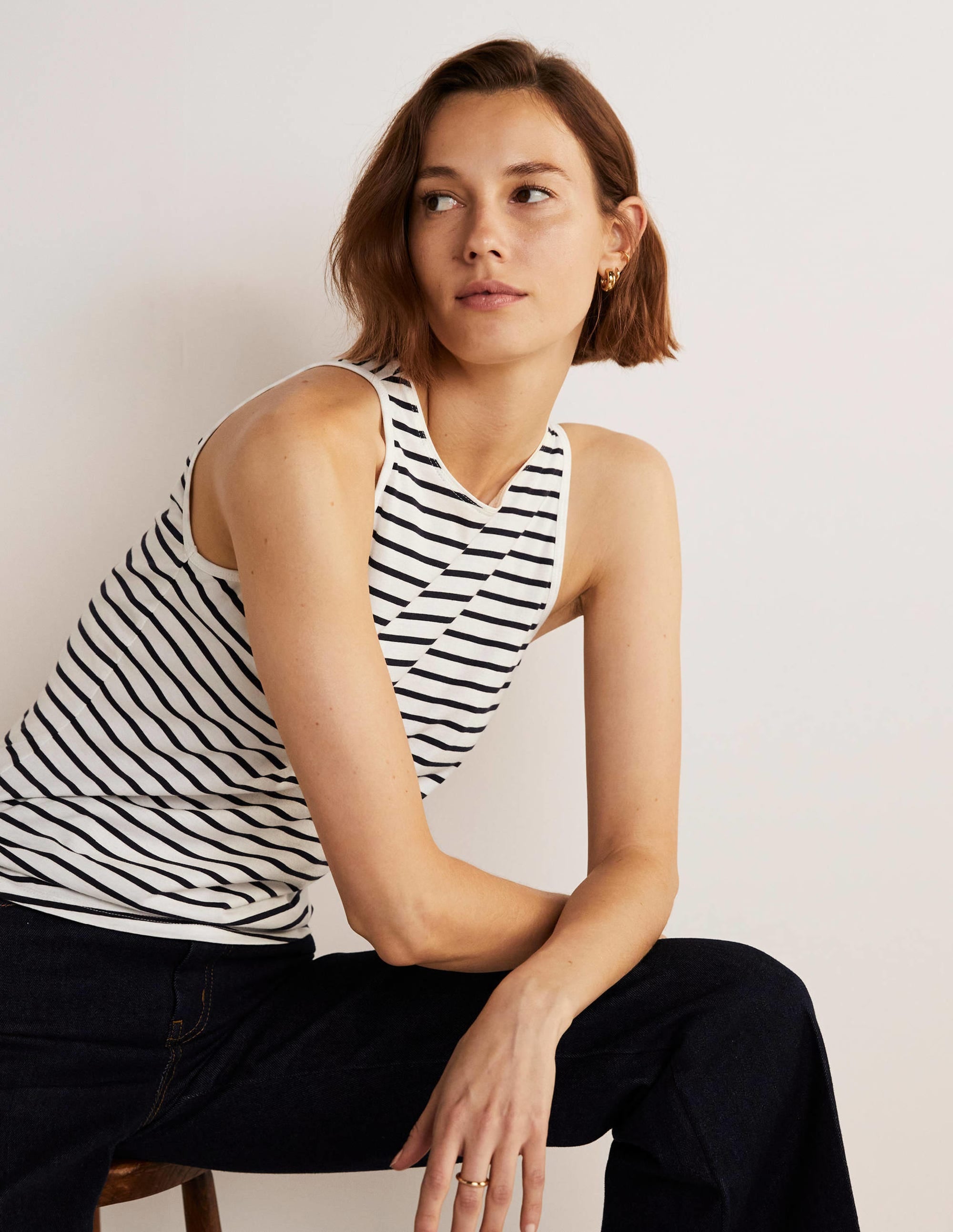 Supersoft Vest-Ivory / Navy Stripe - Image 8
