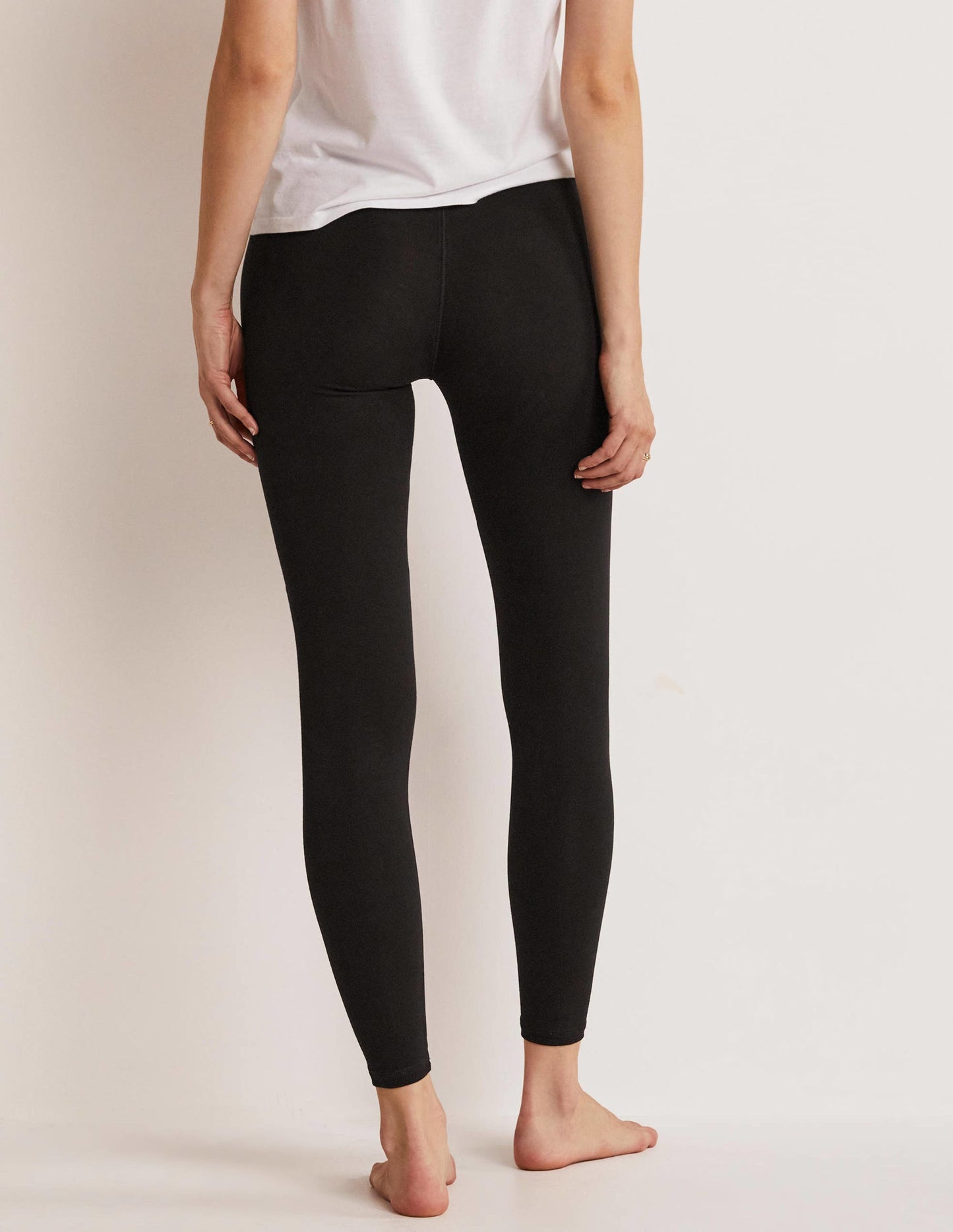 High Rise Jersey Leggings-Black