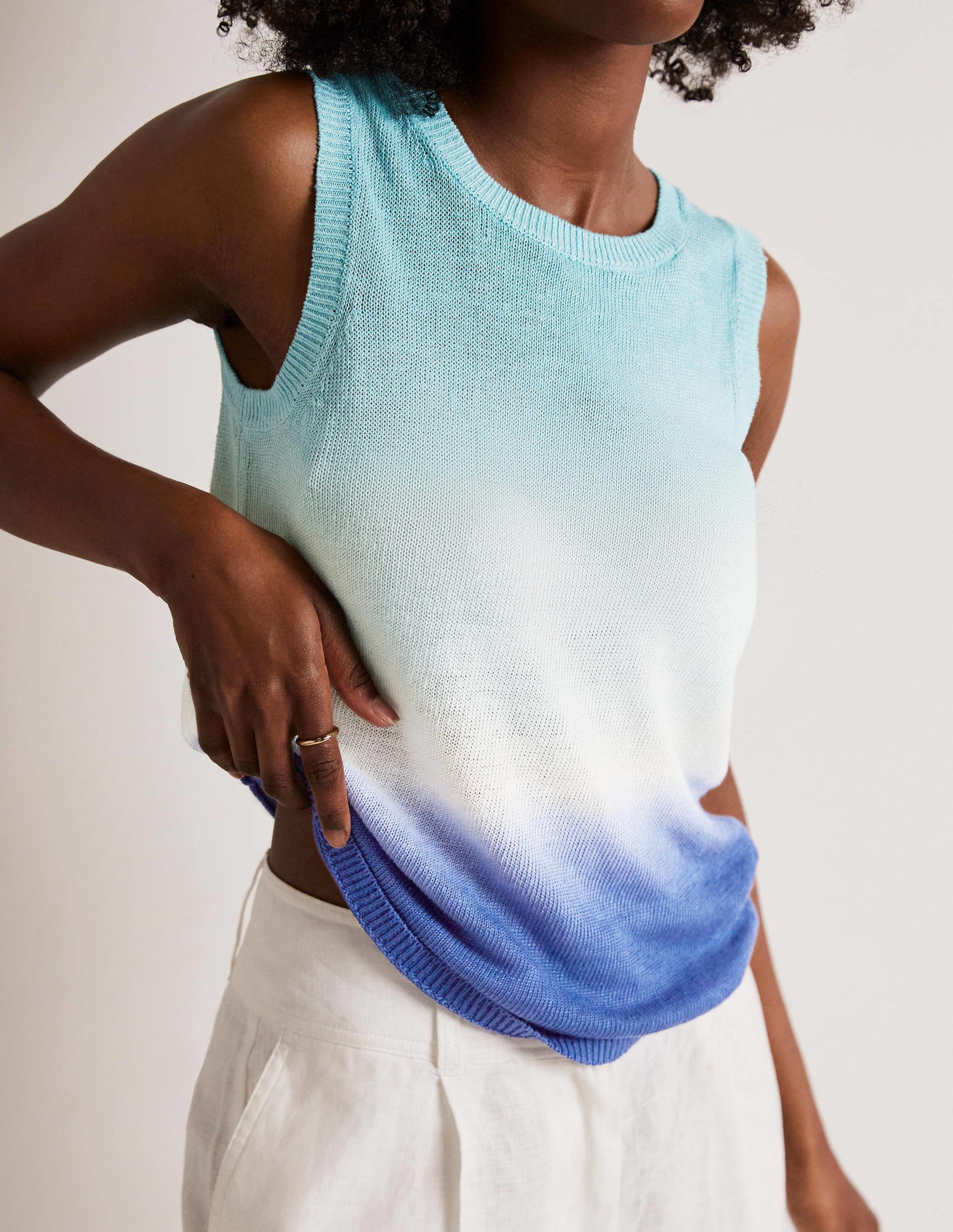 Dip-Dye Linen Tank-Blues Ombre-11