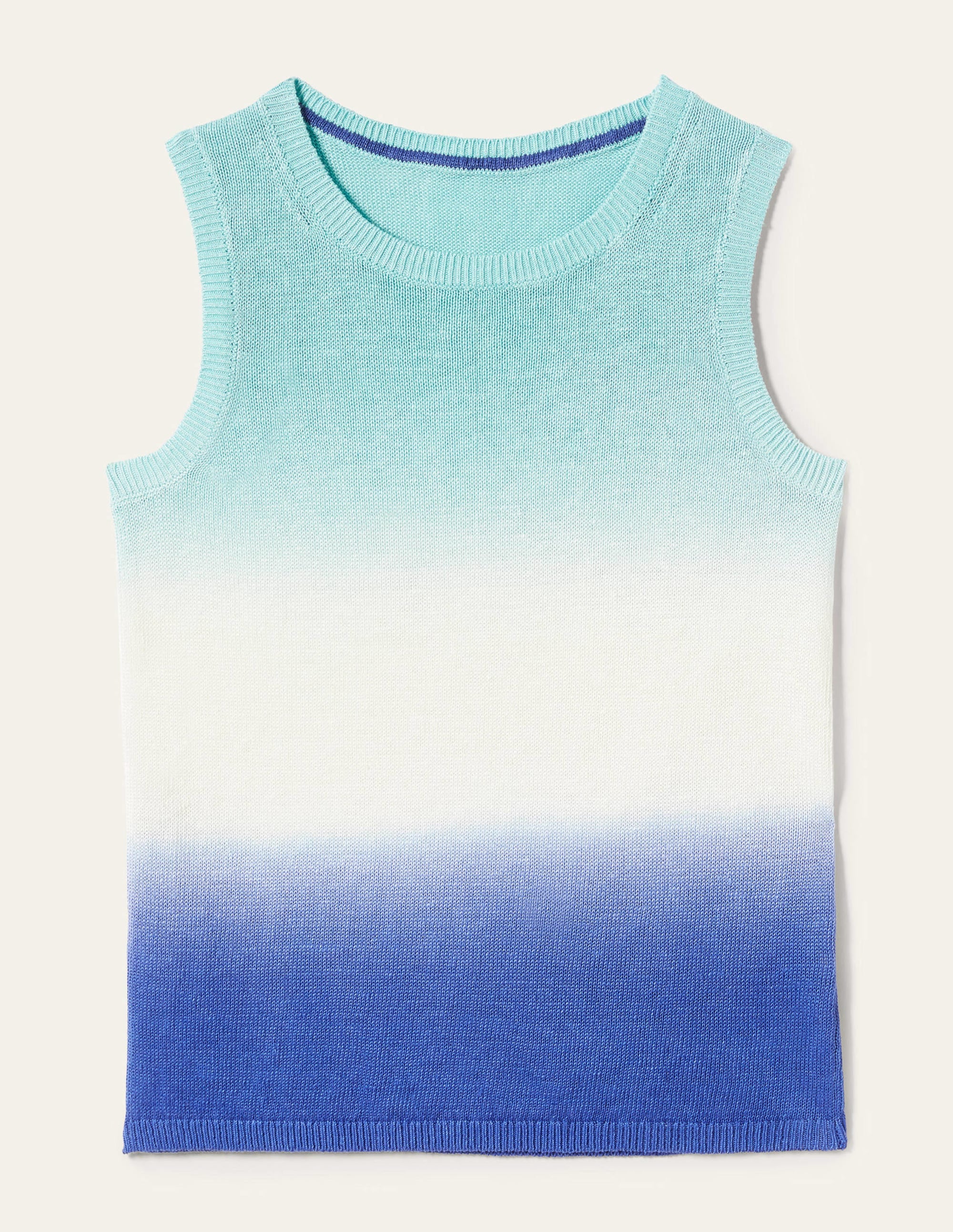 Dip-Dye Linen Tank-Blues Ombre - Image 13