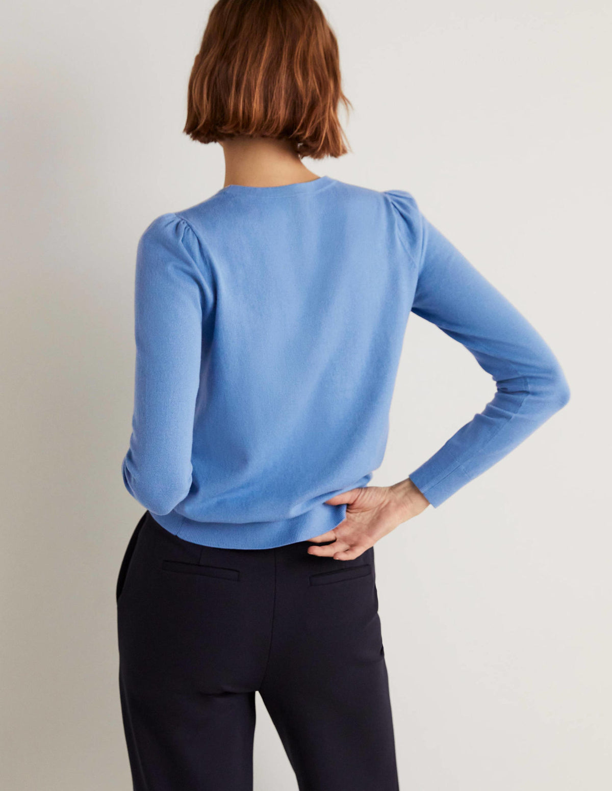 Cotton Crew Neck Sweater-Riviera Blue - Image 3