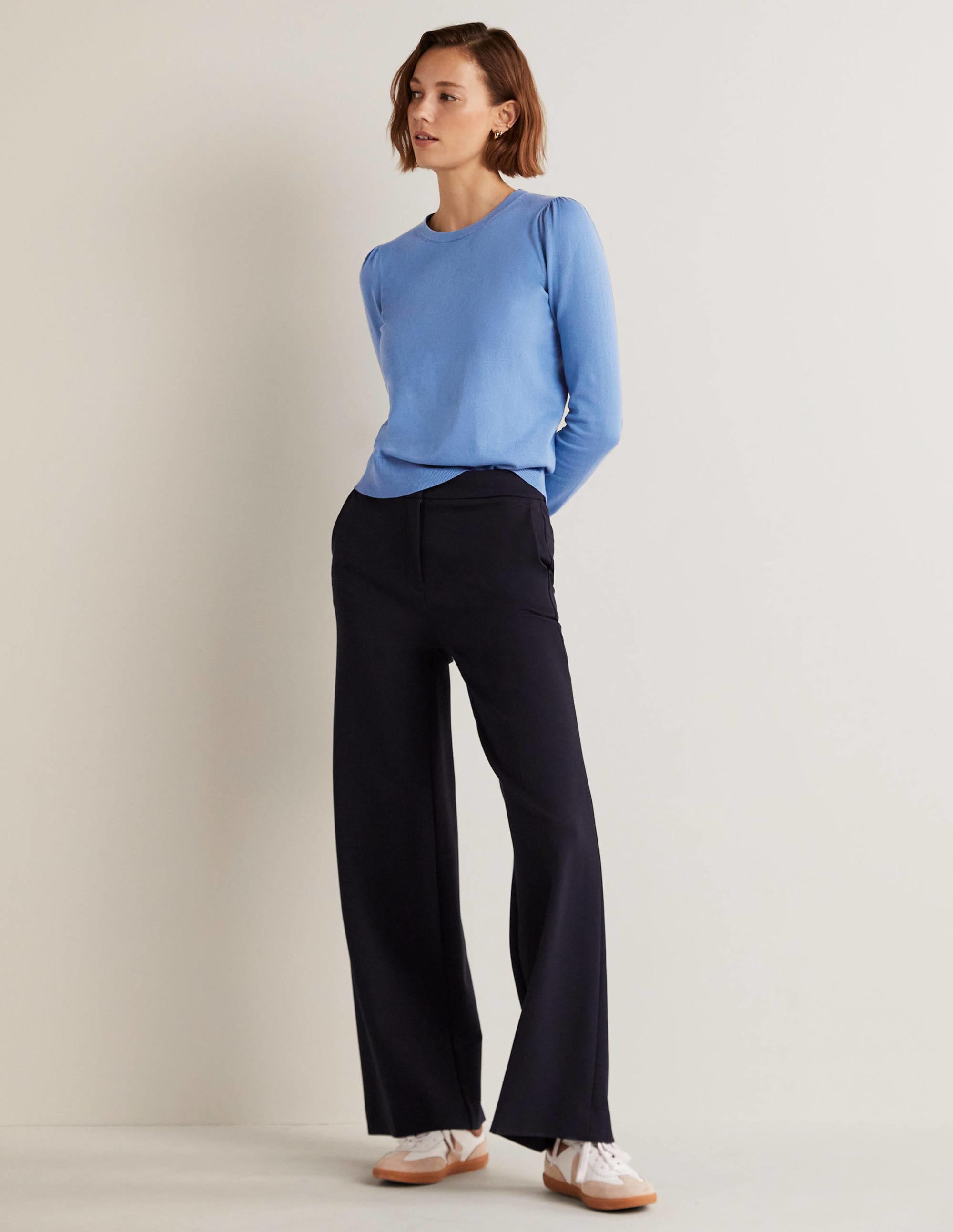 Cotton Crew Neck Sweater-Riviera Blue - Image 4