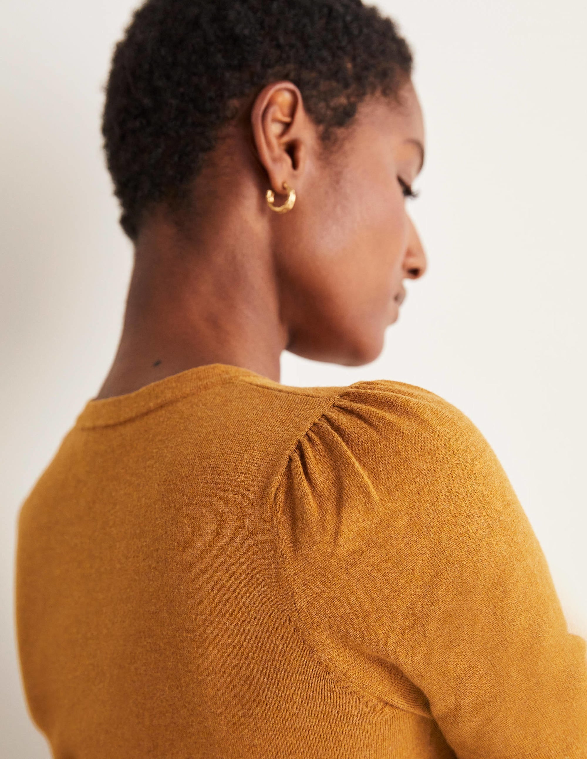Cotton Crew Neck Sweater-Butterscotch Brown Melange - Image 6
