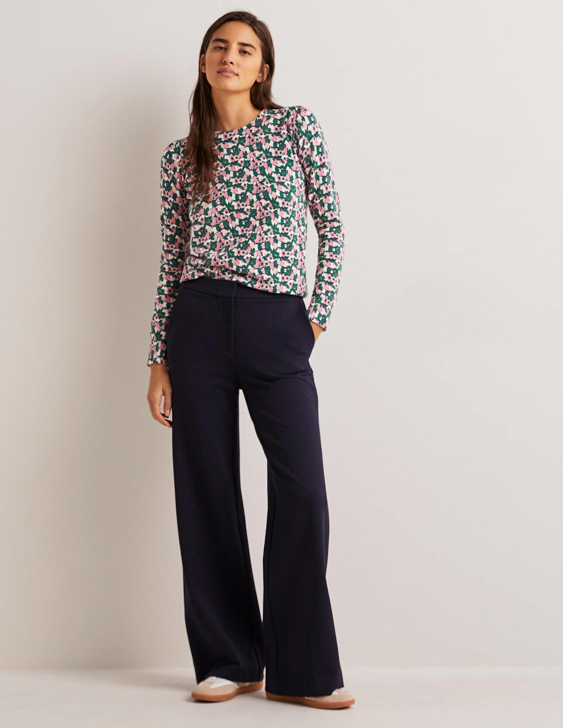 Cotton Crew Neck Sweater-Wild Rose, Tulip Cluster-5