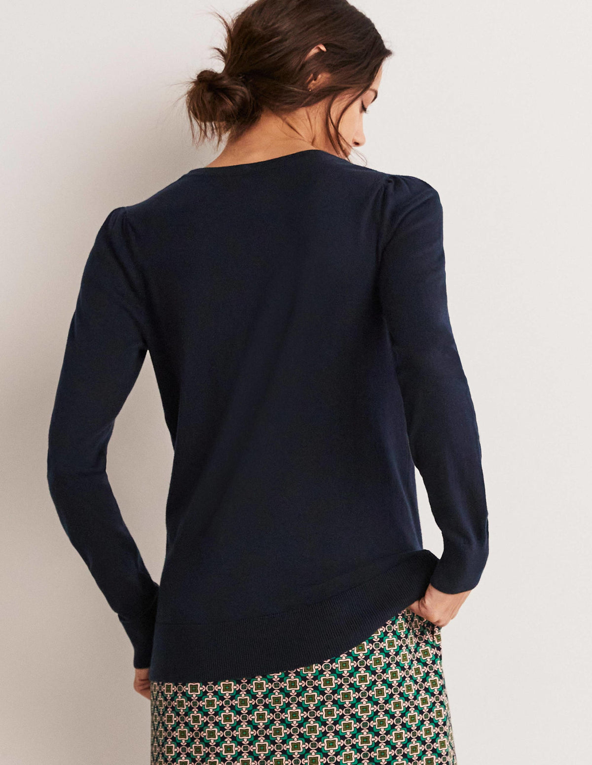 Cotton Crew Neck Sweater-Navy - Image 7