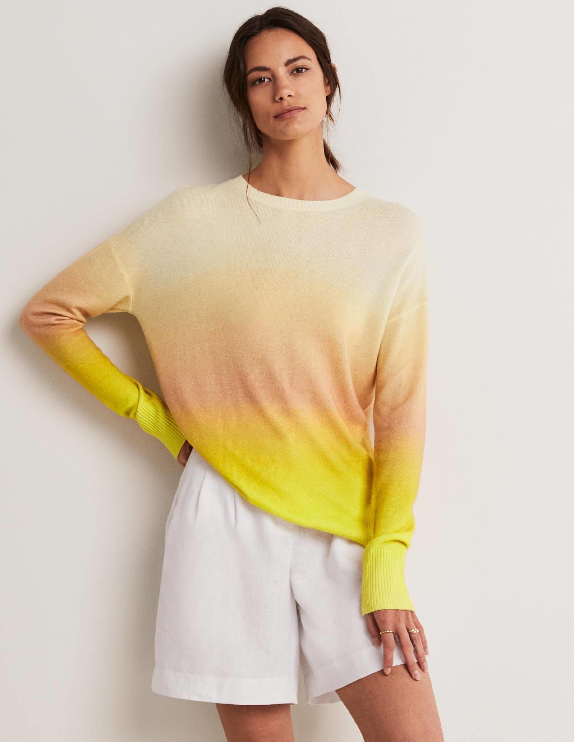 Margot Cashmere Sweater-Pink/Yellow Ombre - Image 1