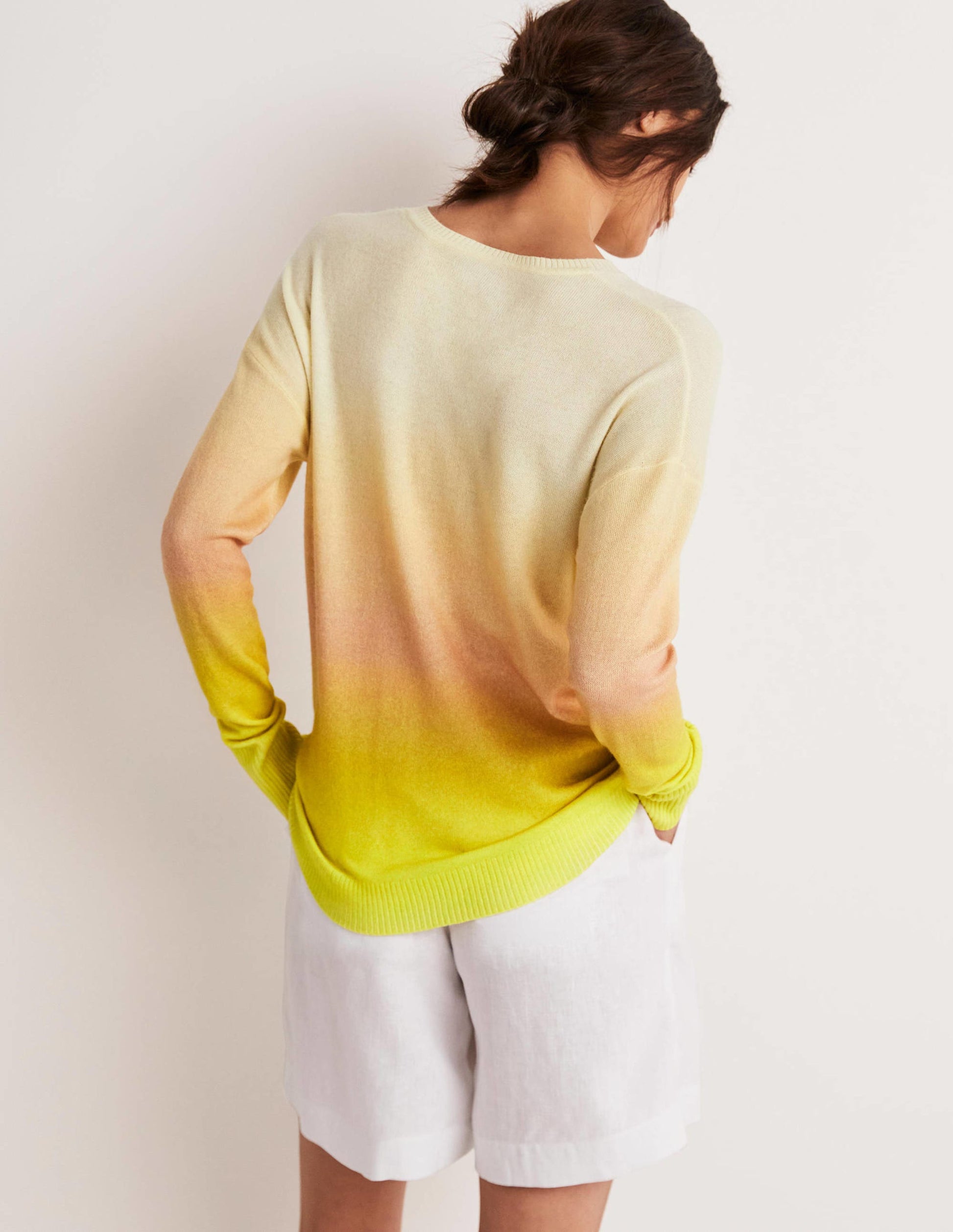 Margot Cashmere Sweater-Pink/Yellow Ombre-3