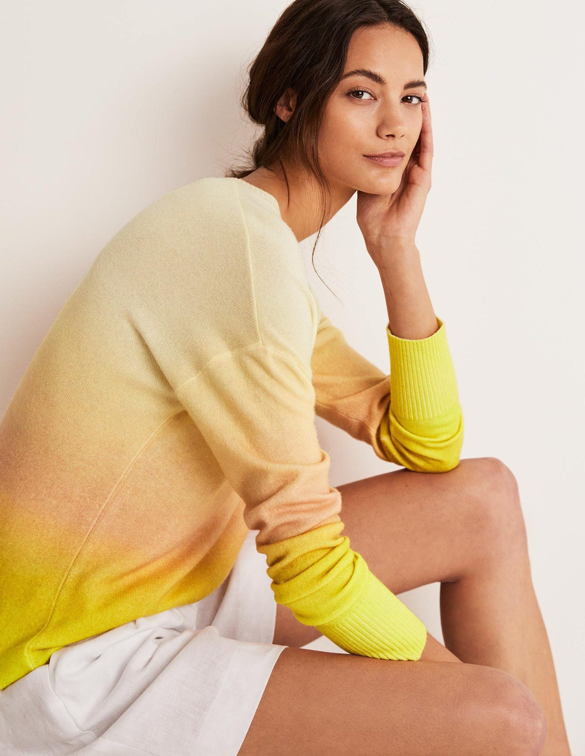 Margot Cashmere Sweater-Pink/Yellow Ombre - Image 4