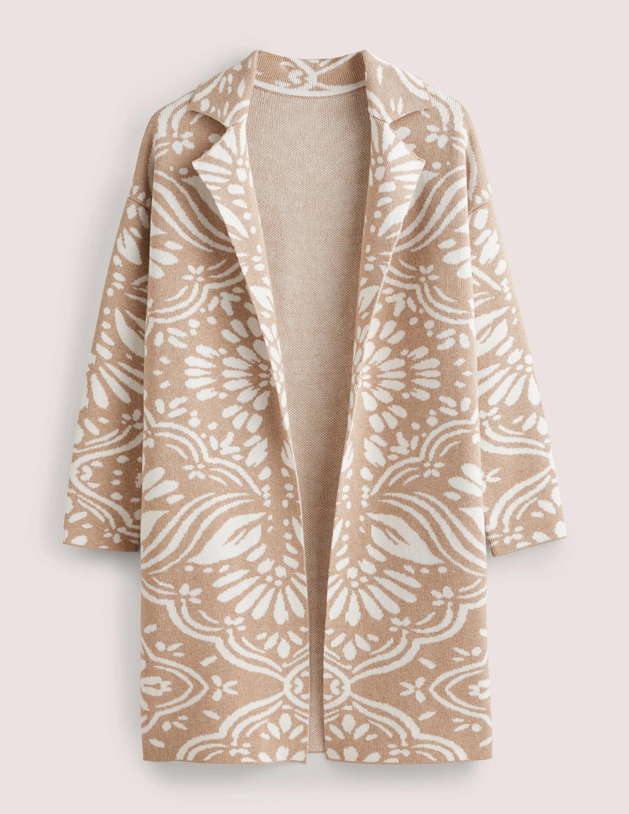 Longline Knitted Coatigan-Chinchilla, Oriental Diamond - Image 7