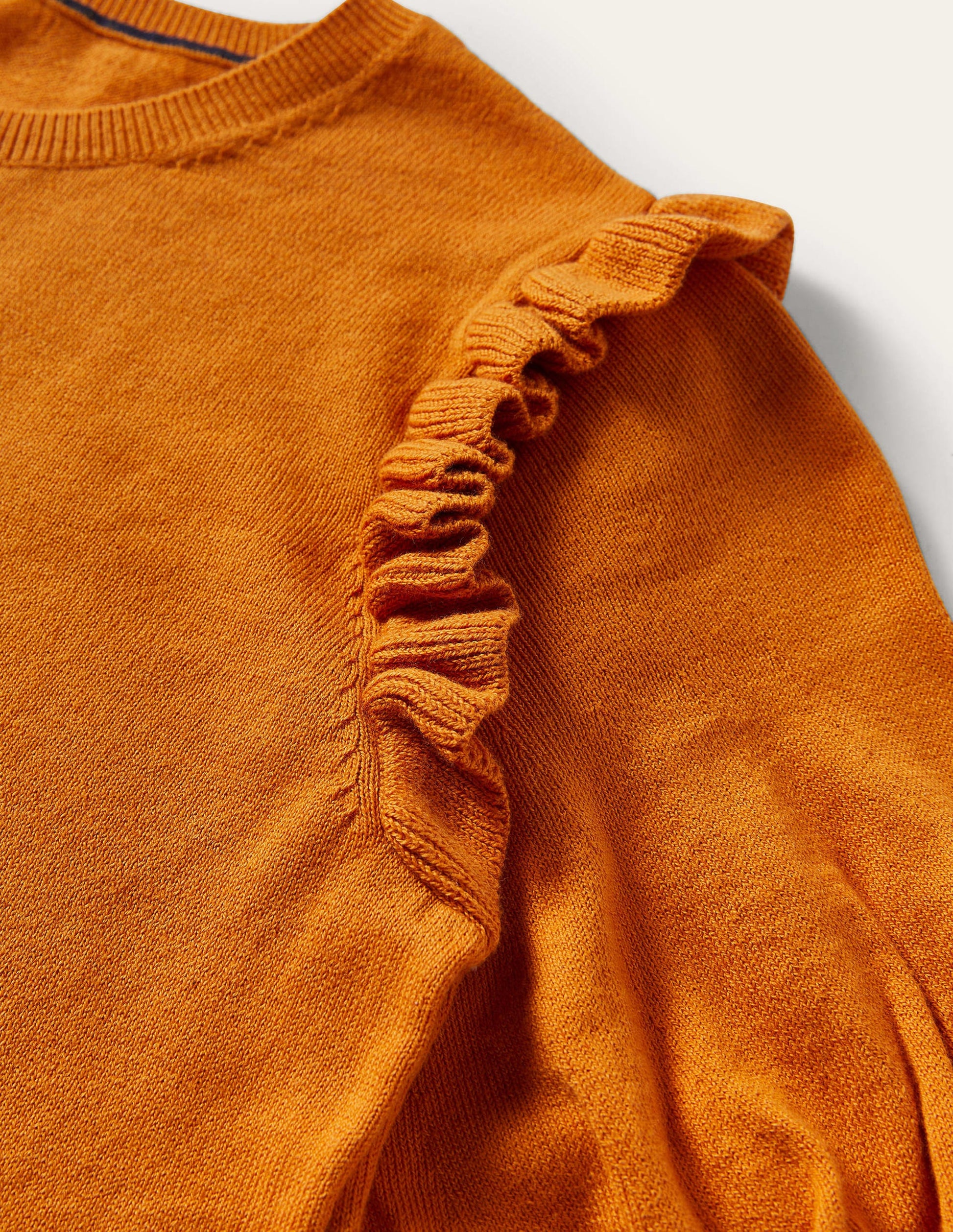 Frill Shoulder Cotton Cardigan-Desert Sun Orange-8