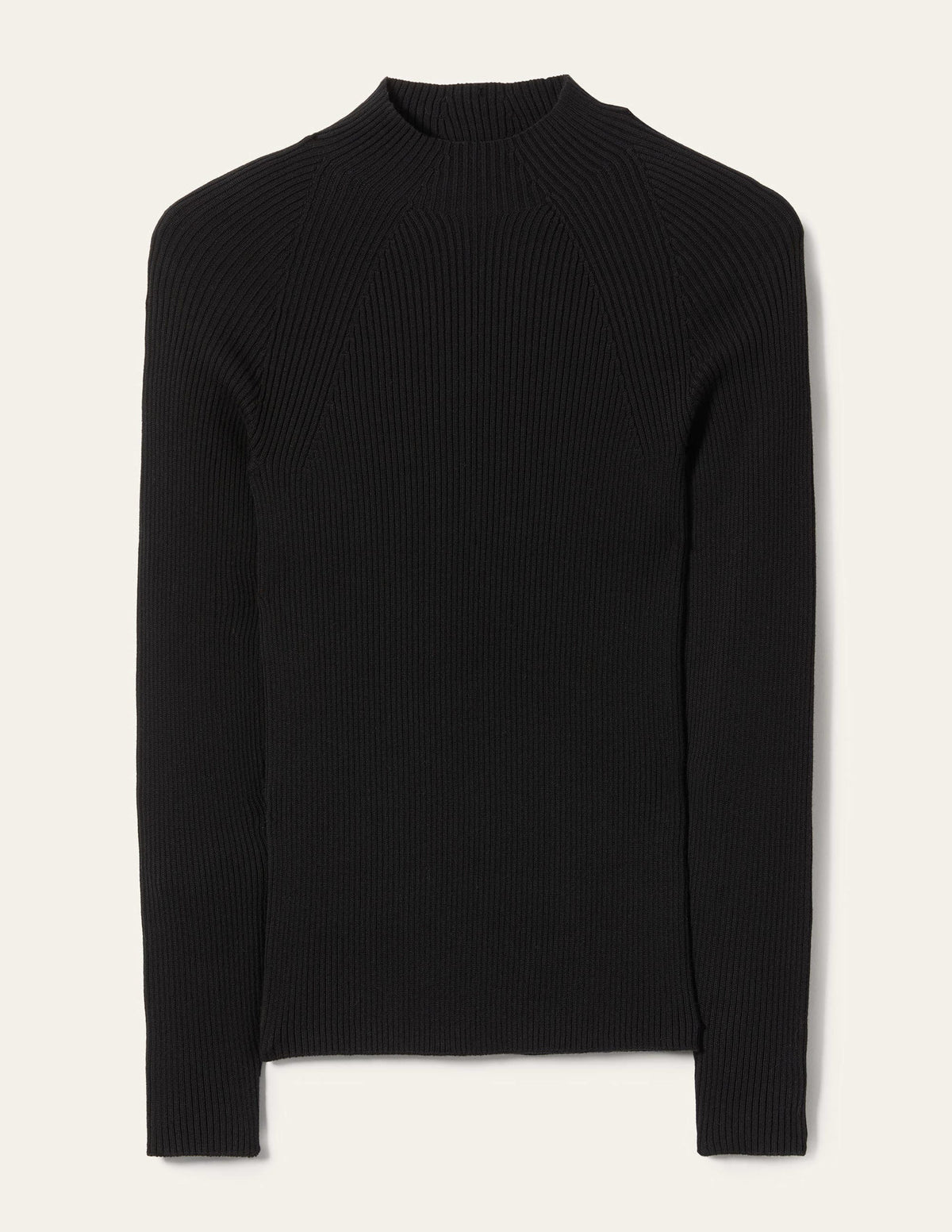 Ribbed High Neck Sweater-Black-11