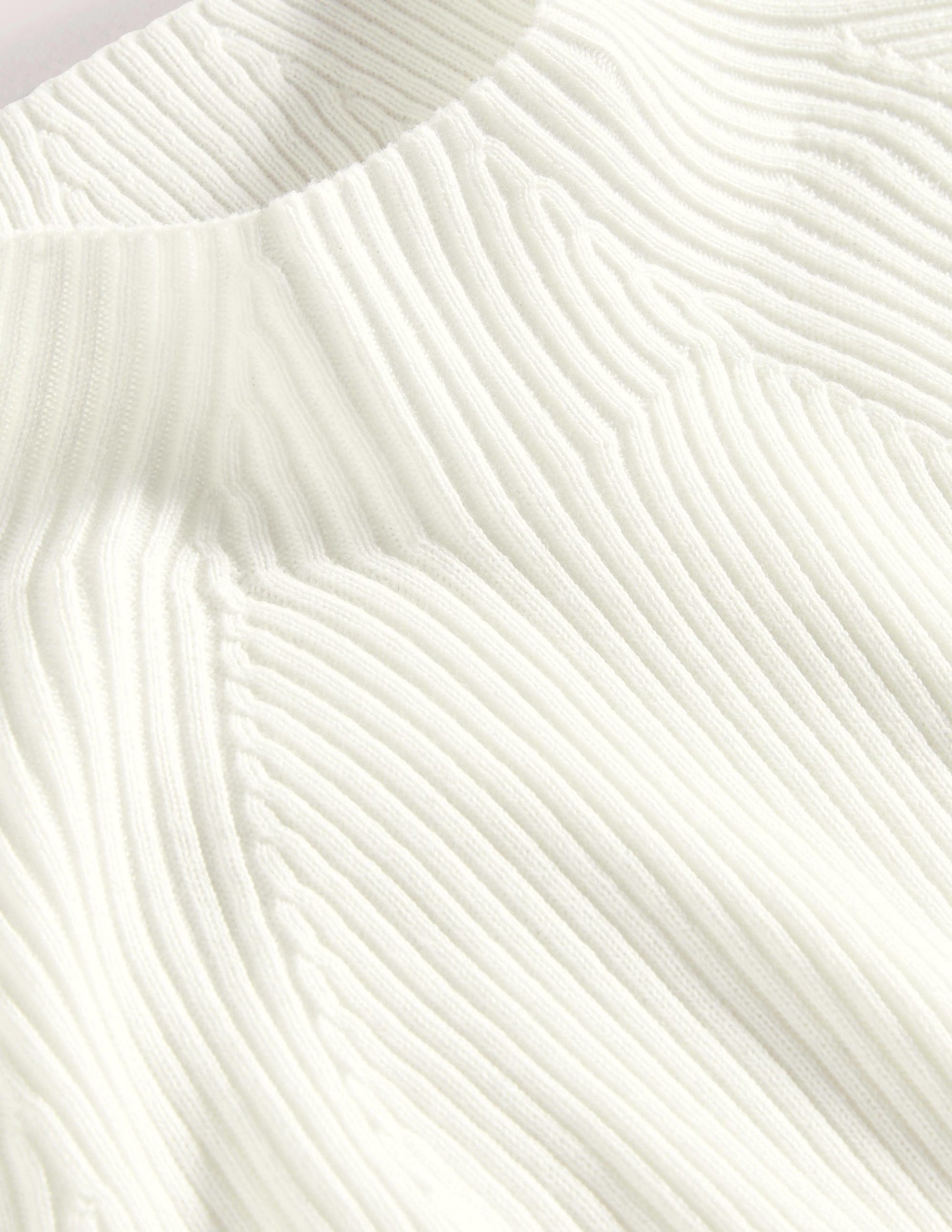 Ribbed High Neck Sweater-Ivory-5