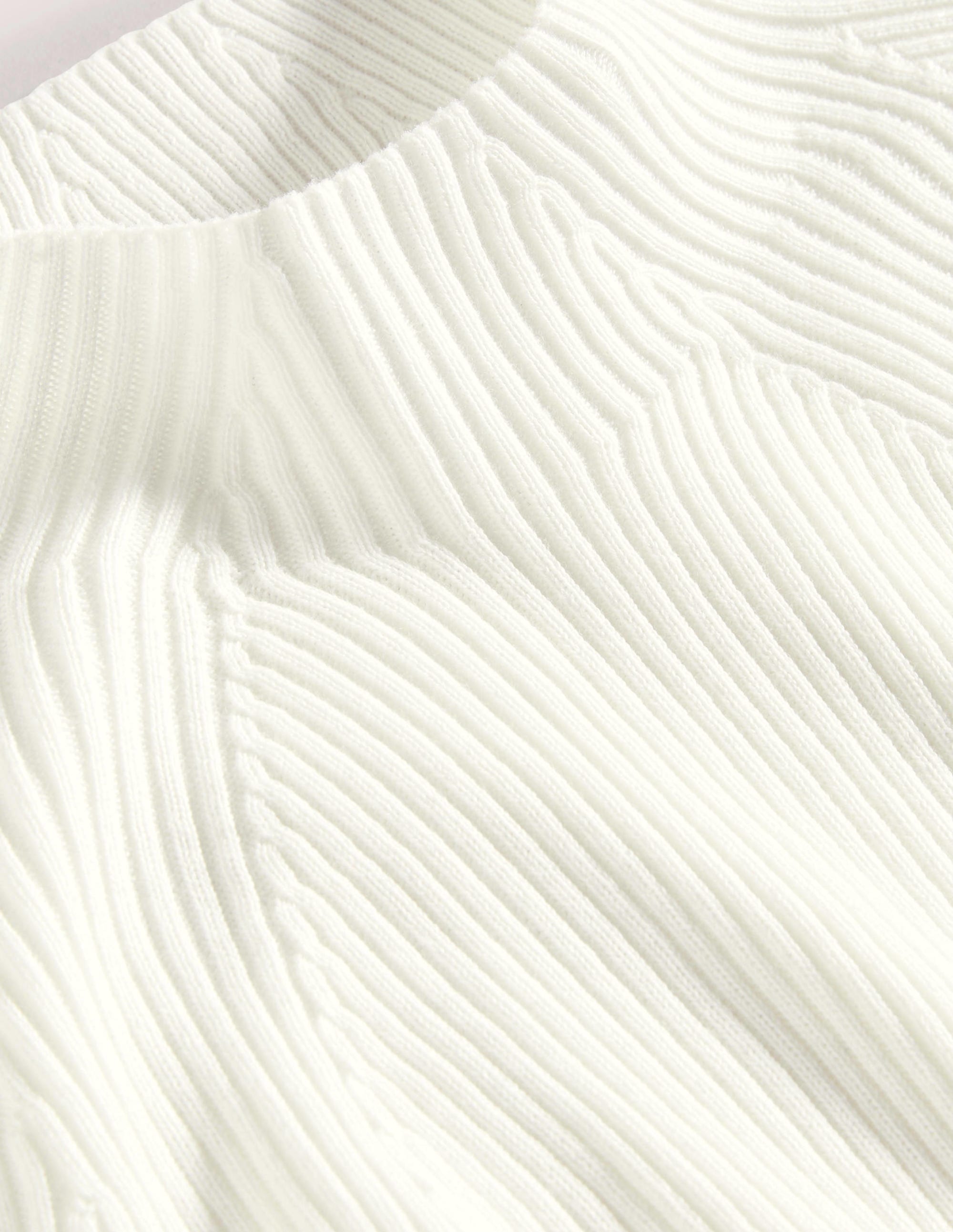 Ribbed High Neck Sweater-Ivory - Image 5