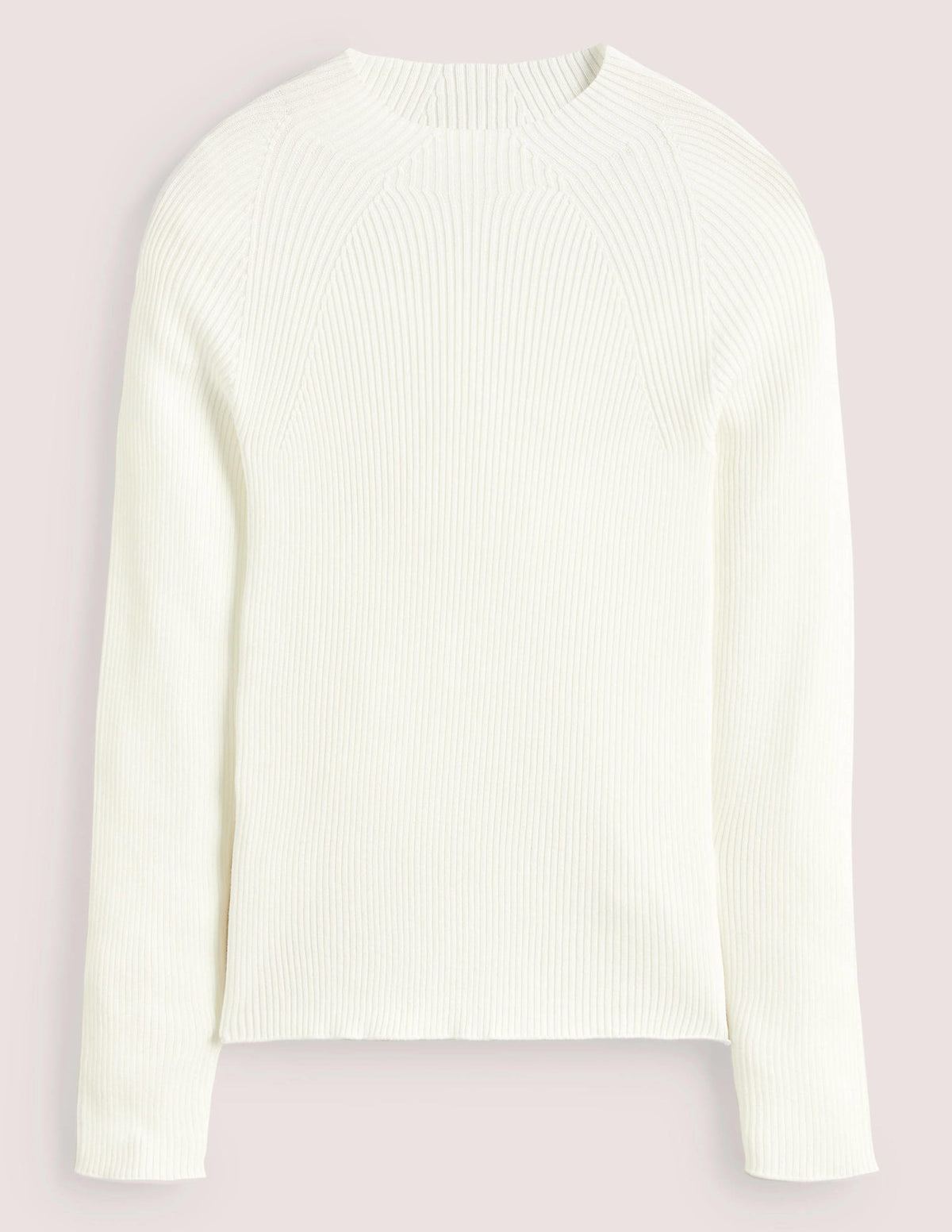 Ribbed High Neck Sweater-Ivory-6
