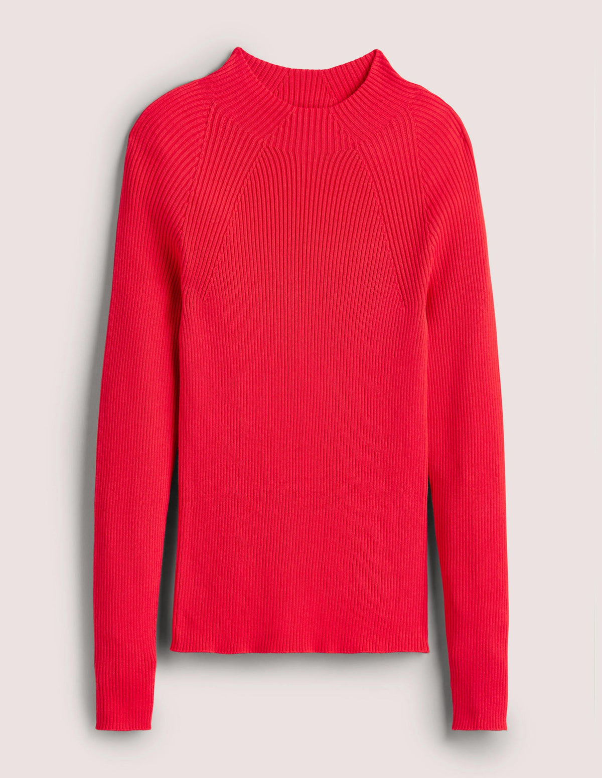 Ribbed High Neck Sweater-Strawberry Tart Red - Image 6