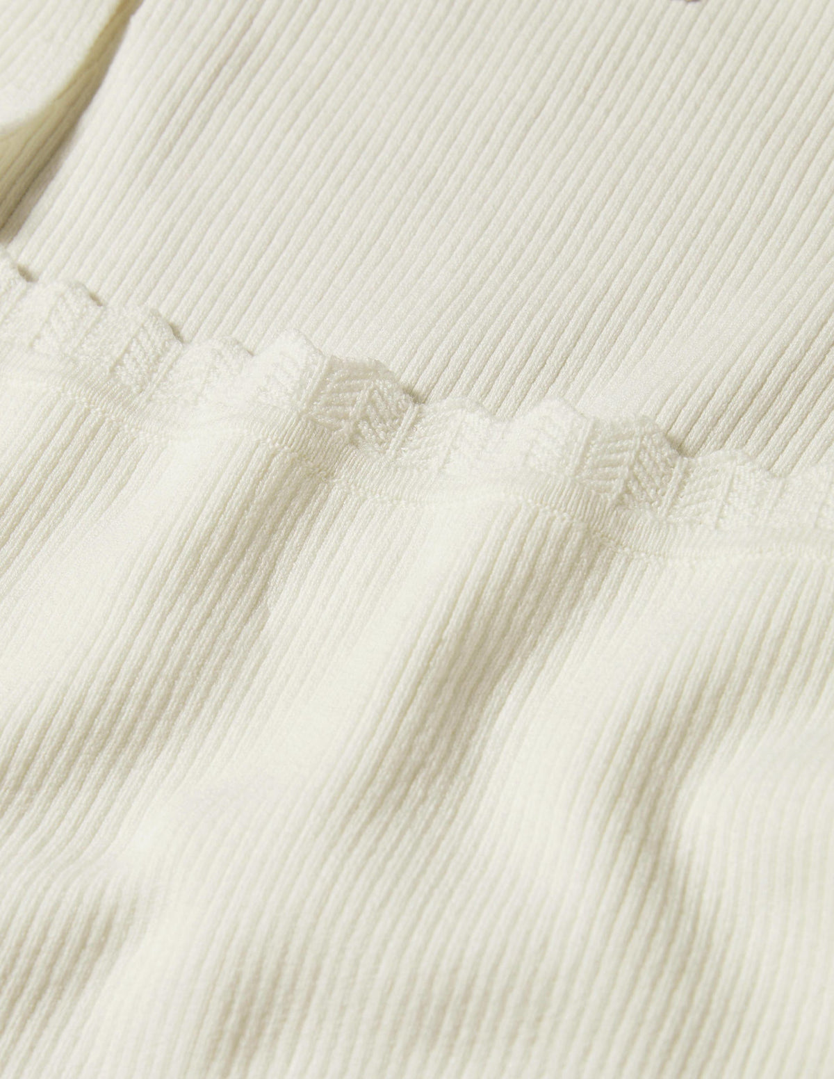 Ribbed Square Neck Knitted Top-Ivory-5
