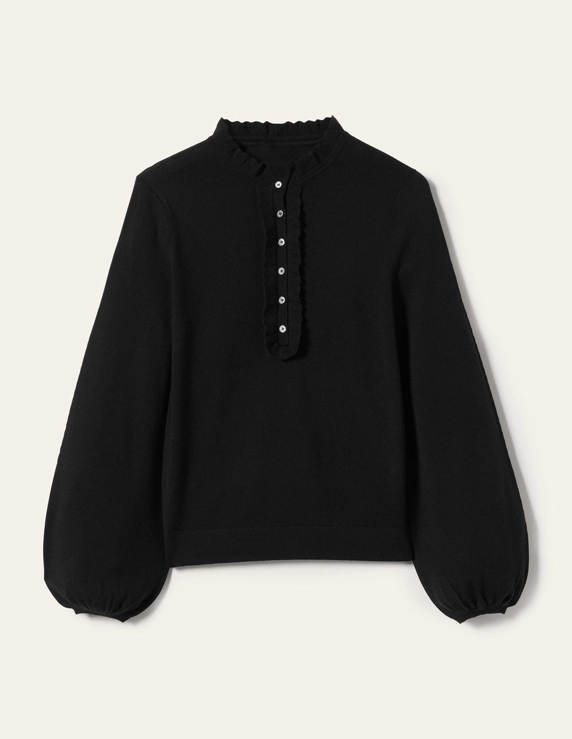 Button Front Merino Sweater-Black-11