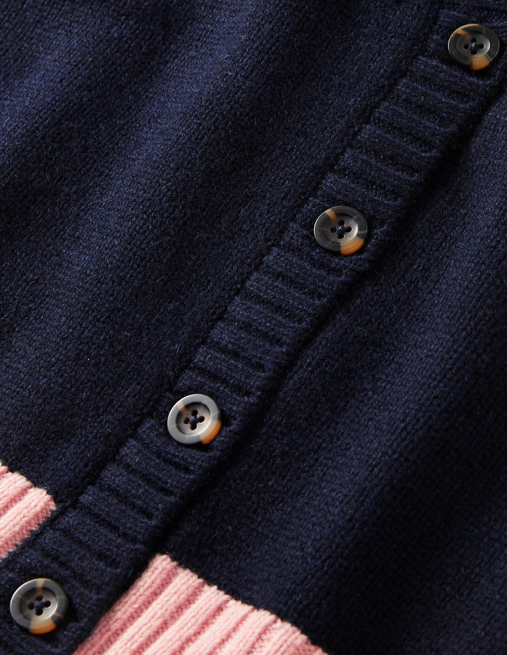 Button Up Knitted Tank Top-Navy, Milkshake - Image 6