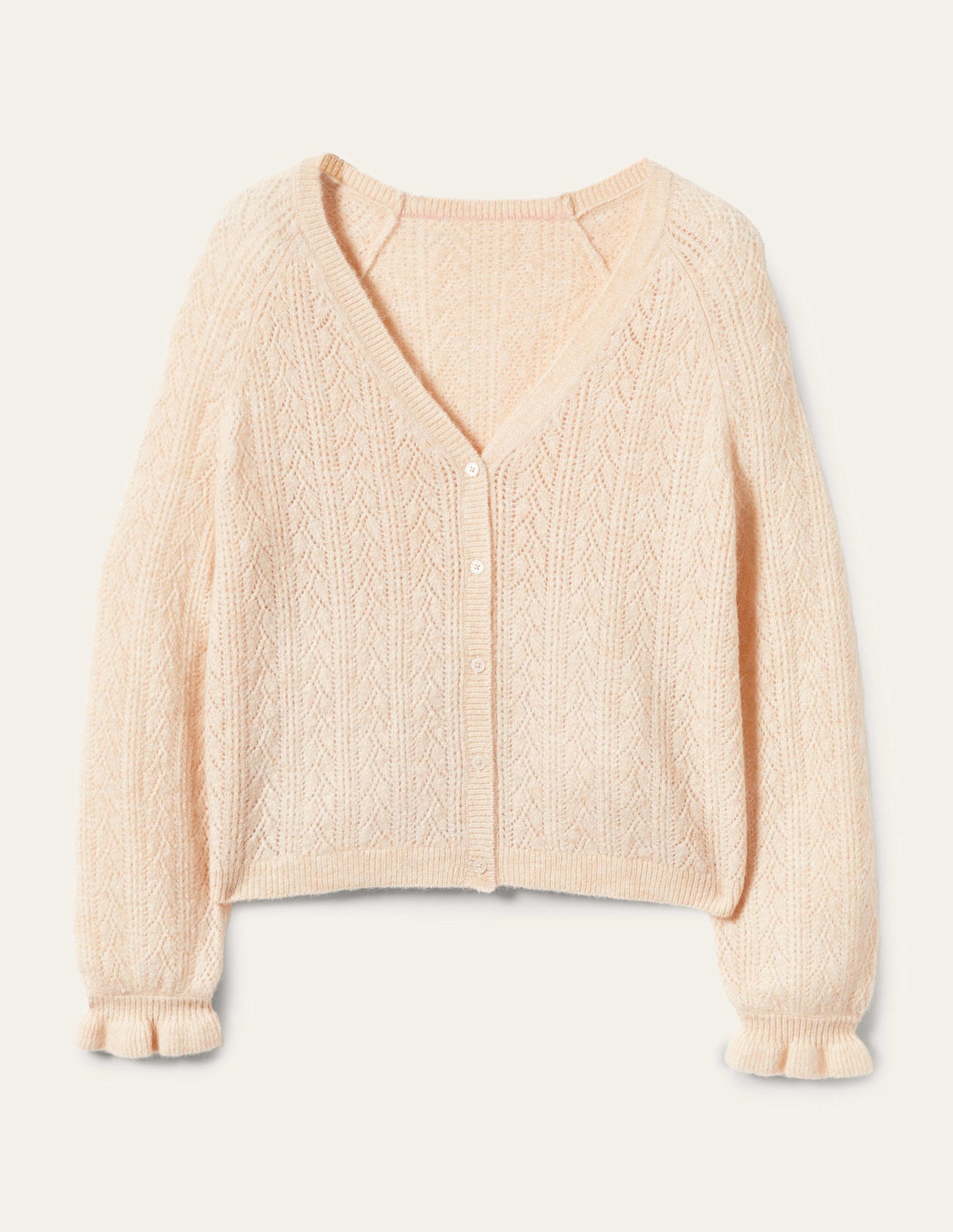 Fluffy Pointelle Cardigan-Rope-11