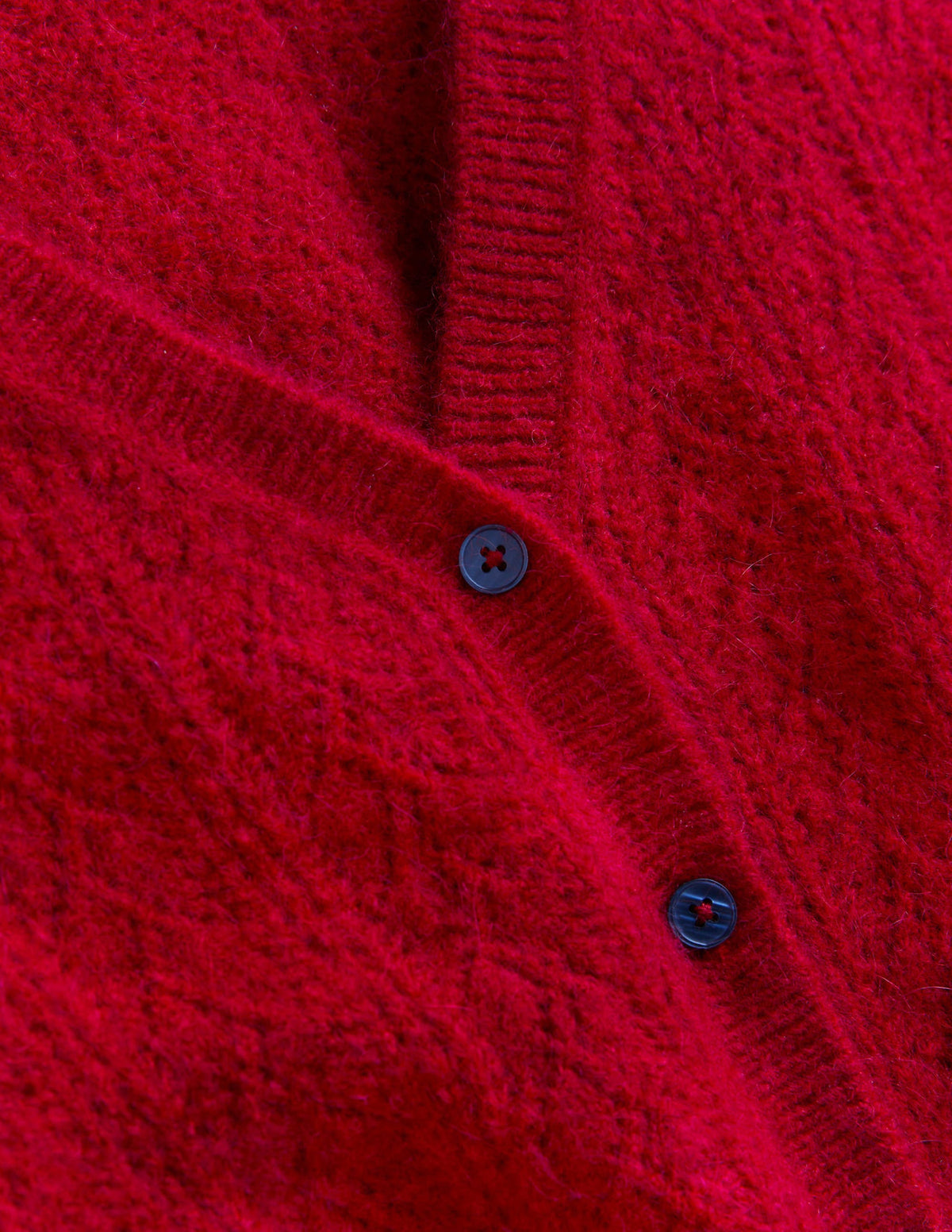 Fluffy Pointelle Cardigan-Ruby Red-7