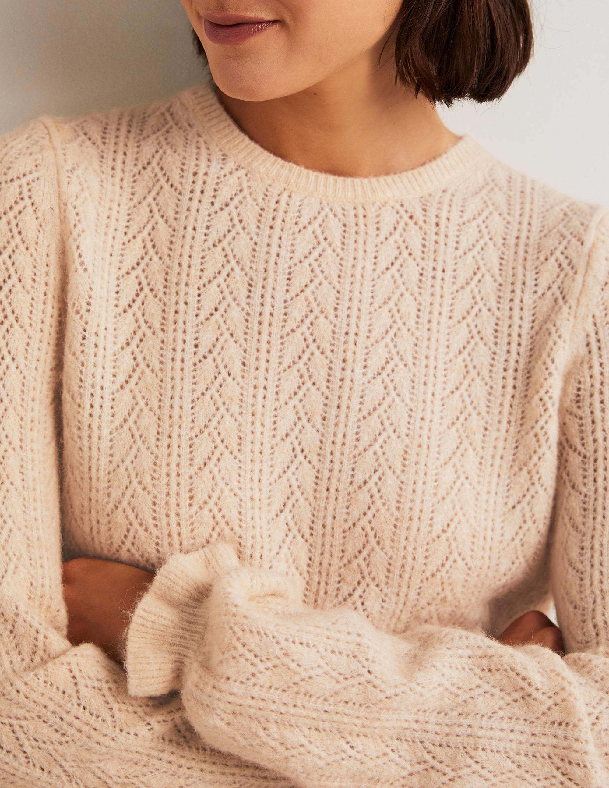 Fluffy Pointelle Sweater-Rope - Image 2