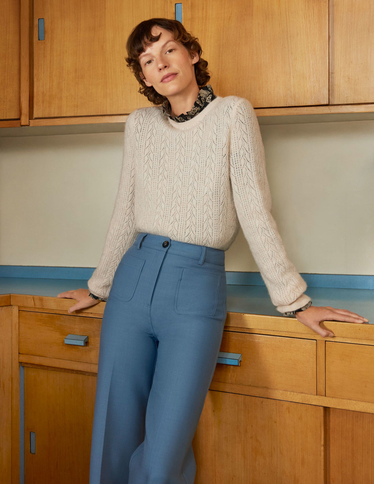 Fluffy Pointelle Sweater-Rope - Image 5