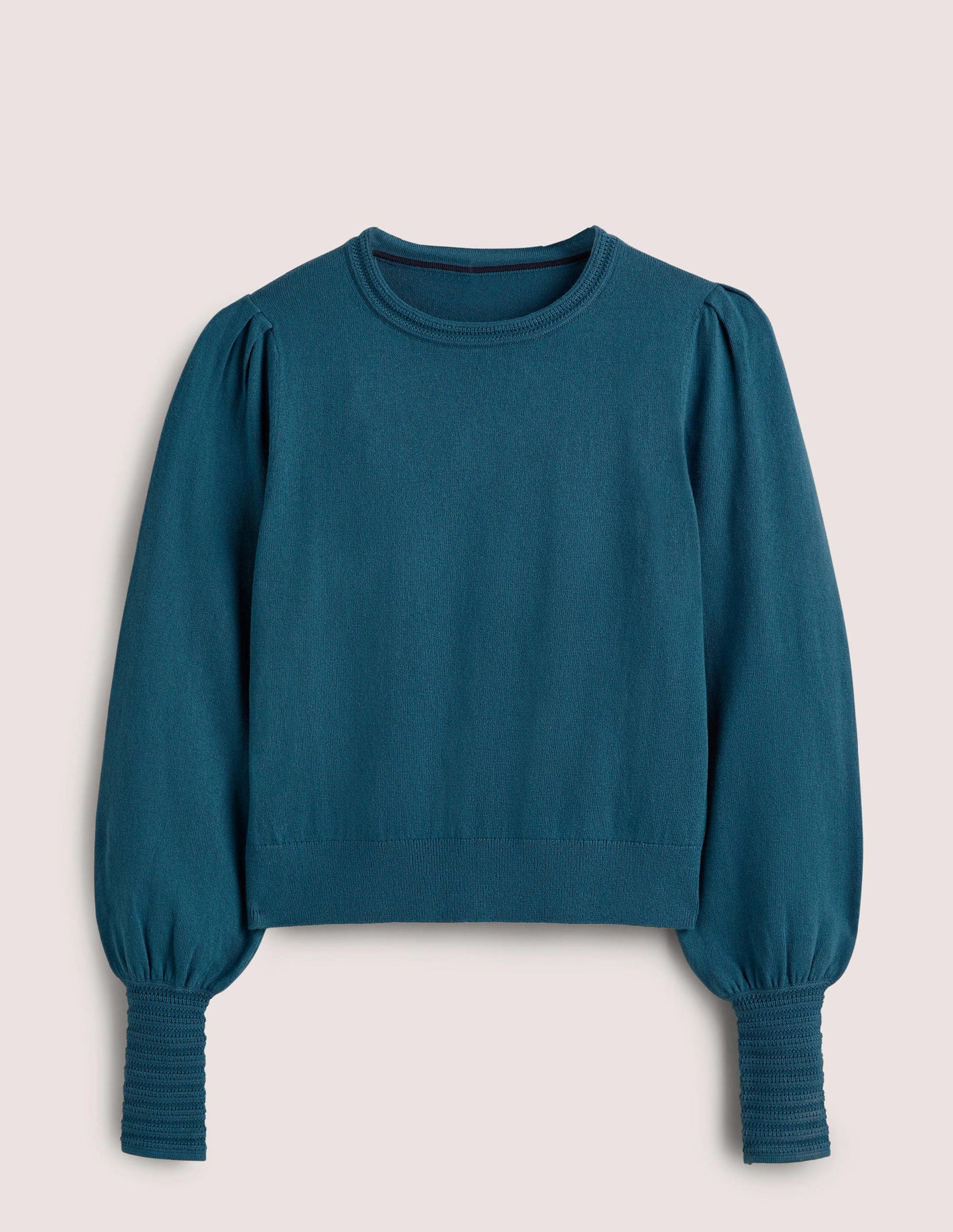 Pointelle Detail Sweater-Baltic Blue-7