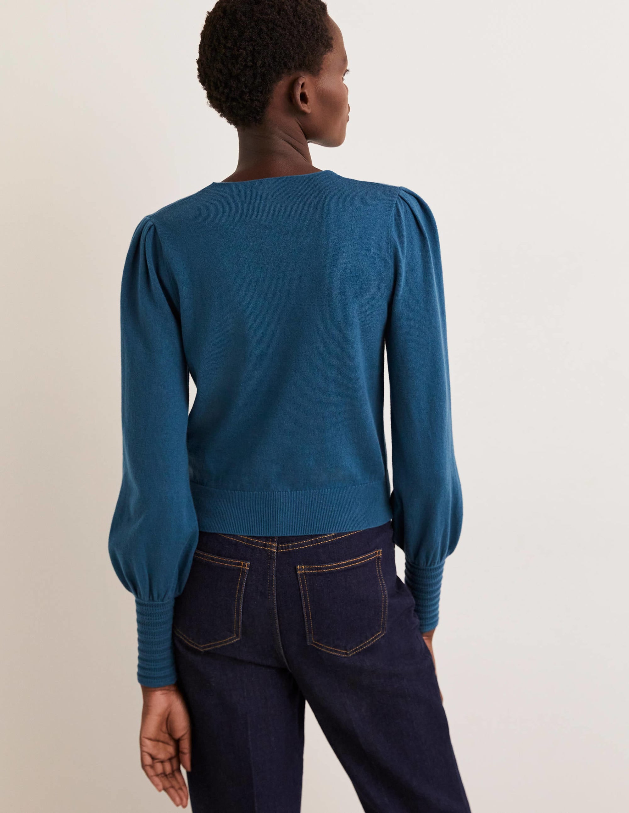 Pointelle Detail Sweater-Baltic Blue - Image 3