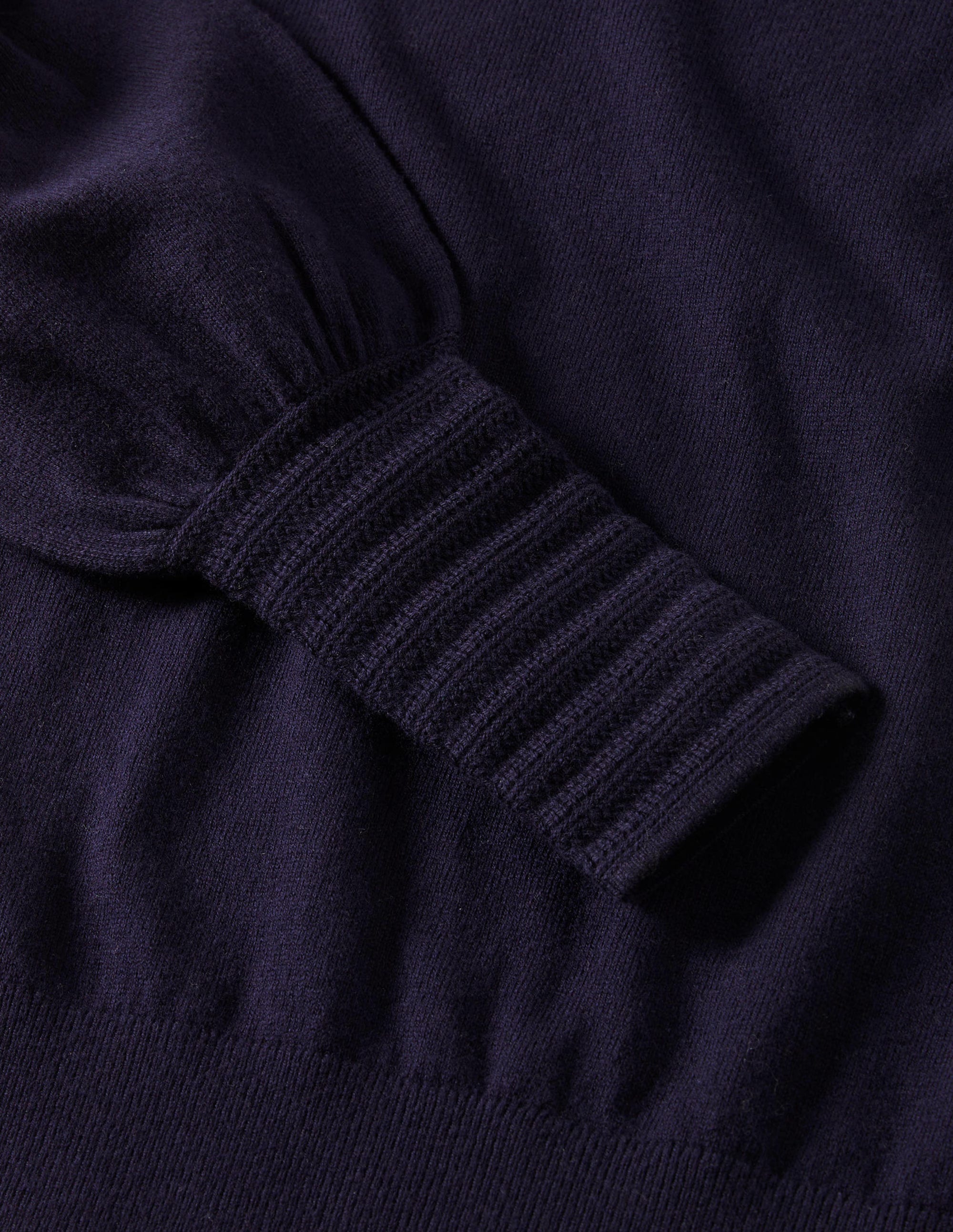 Pointelle Detail Sweater-Navy - Image 5