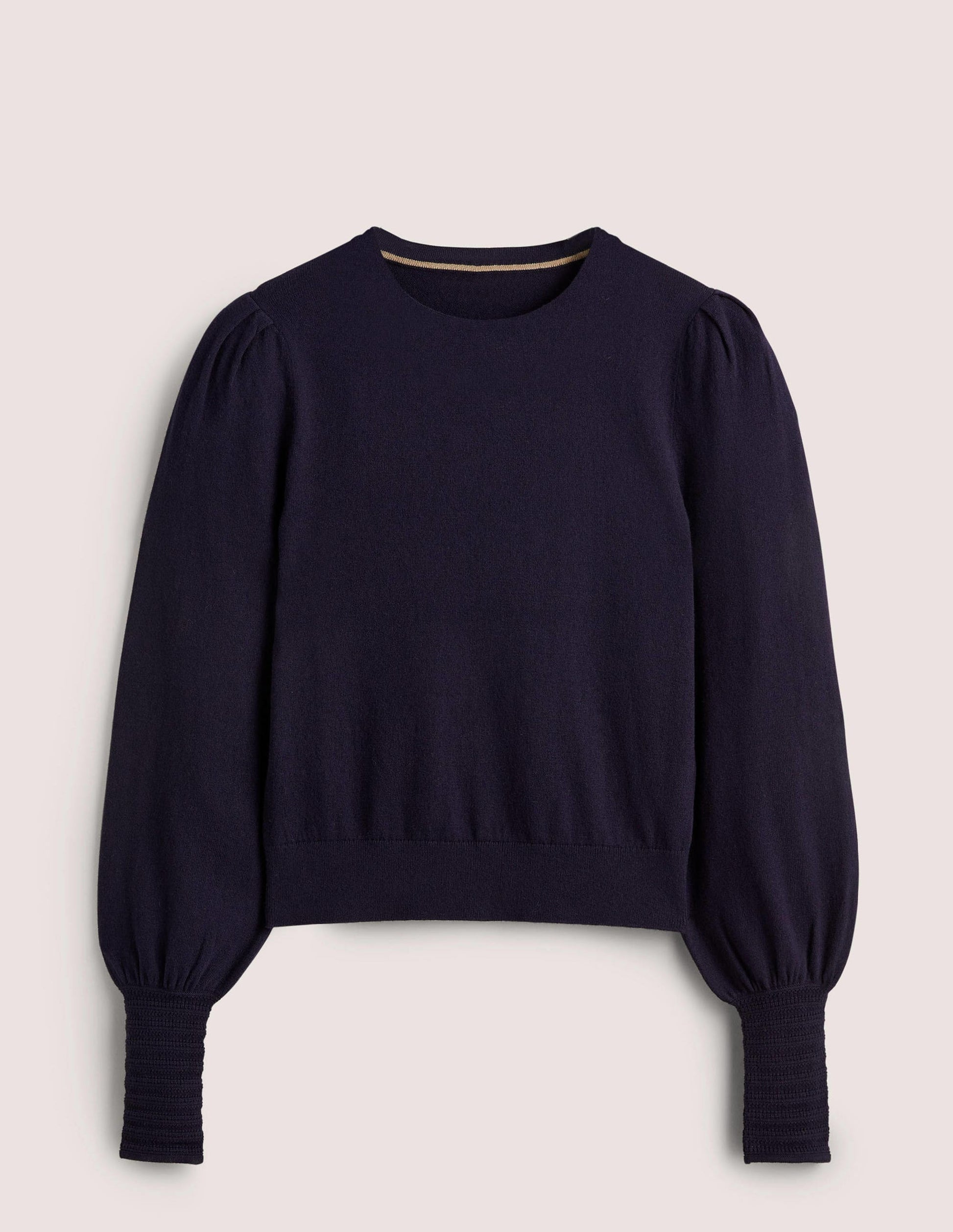 Pointelle Detail Sweater-Navy-6