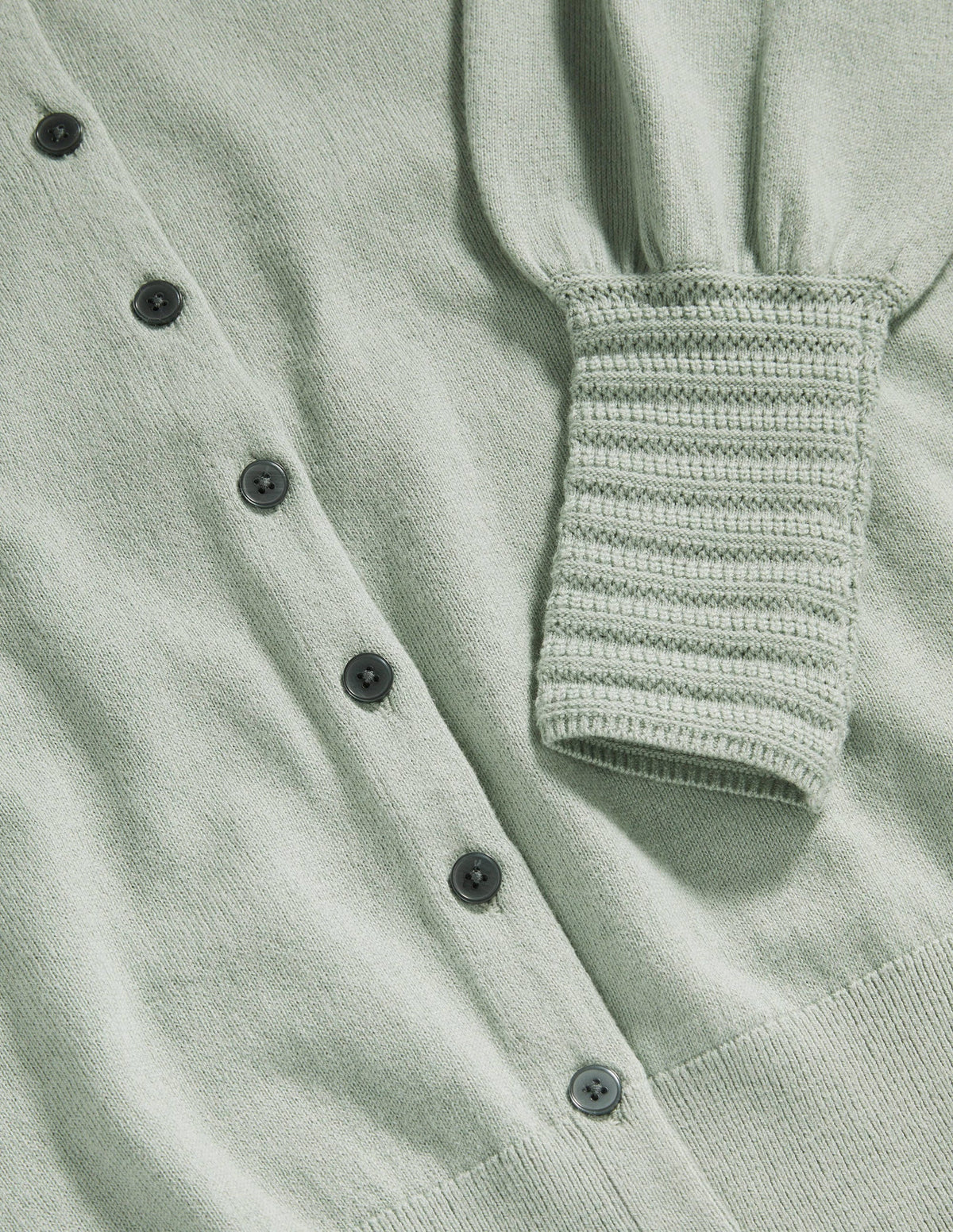 Pointelle Detail Cardigan-Jadeite Green - Image 5