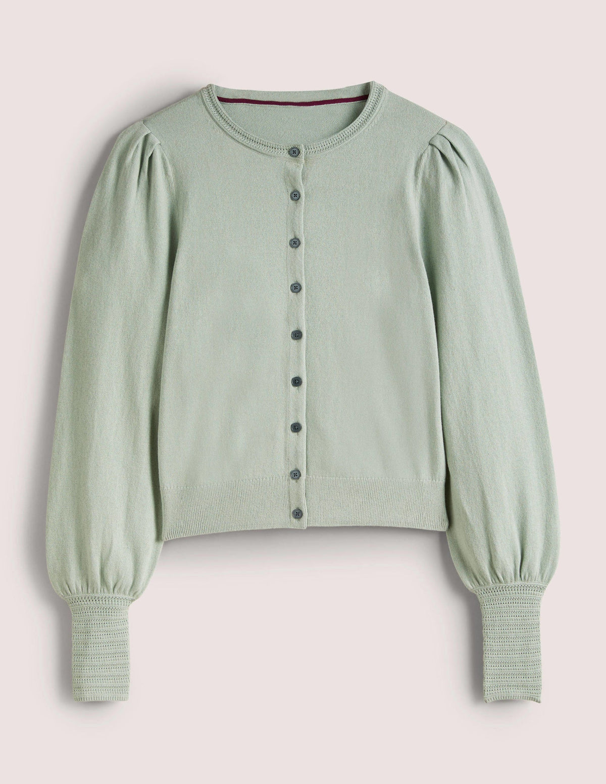 Pointelle Detail Cardigan-Jadeite Green - Image 6