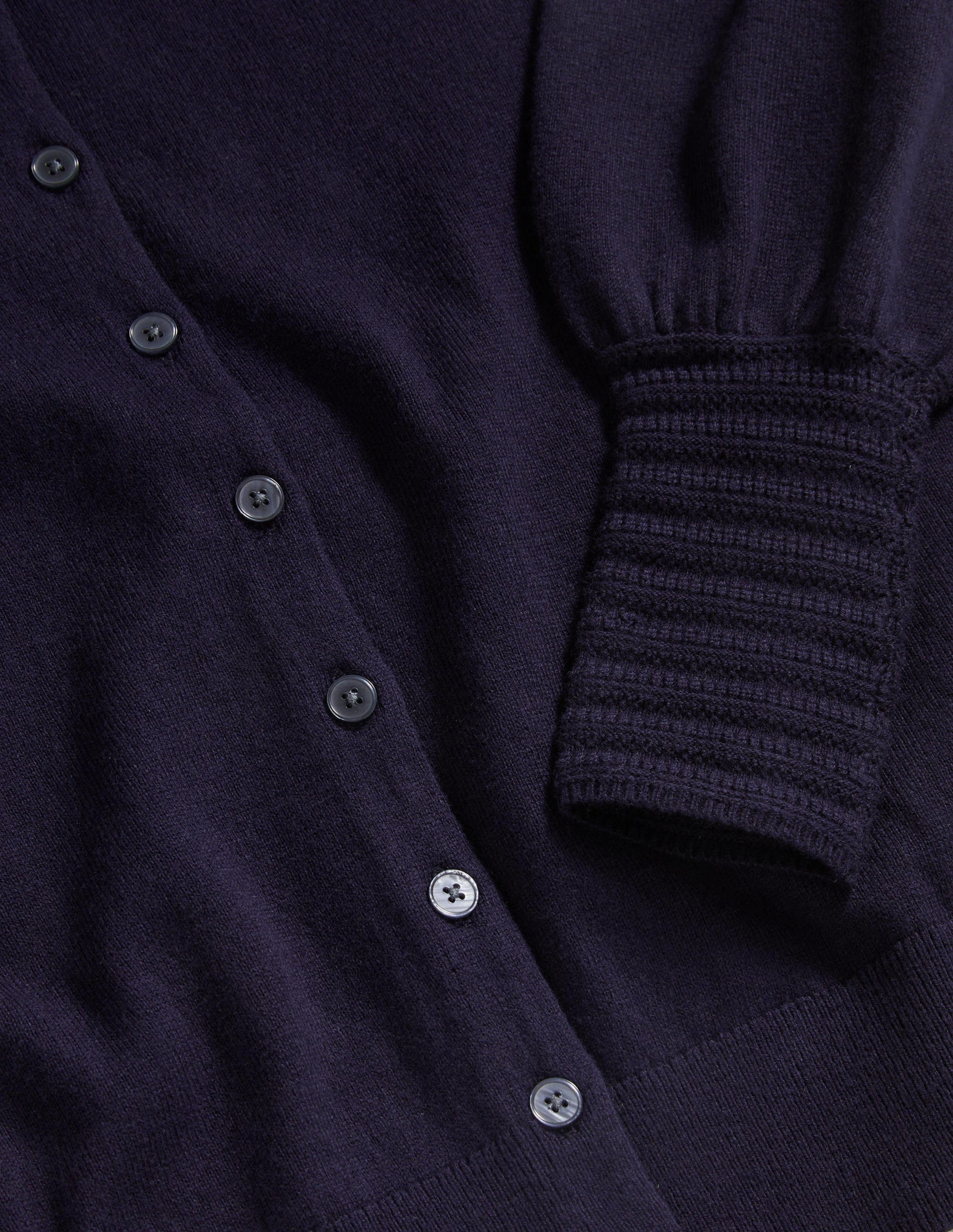 Pointelle Detail Cardigan-Navy - Image 5