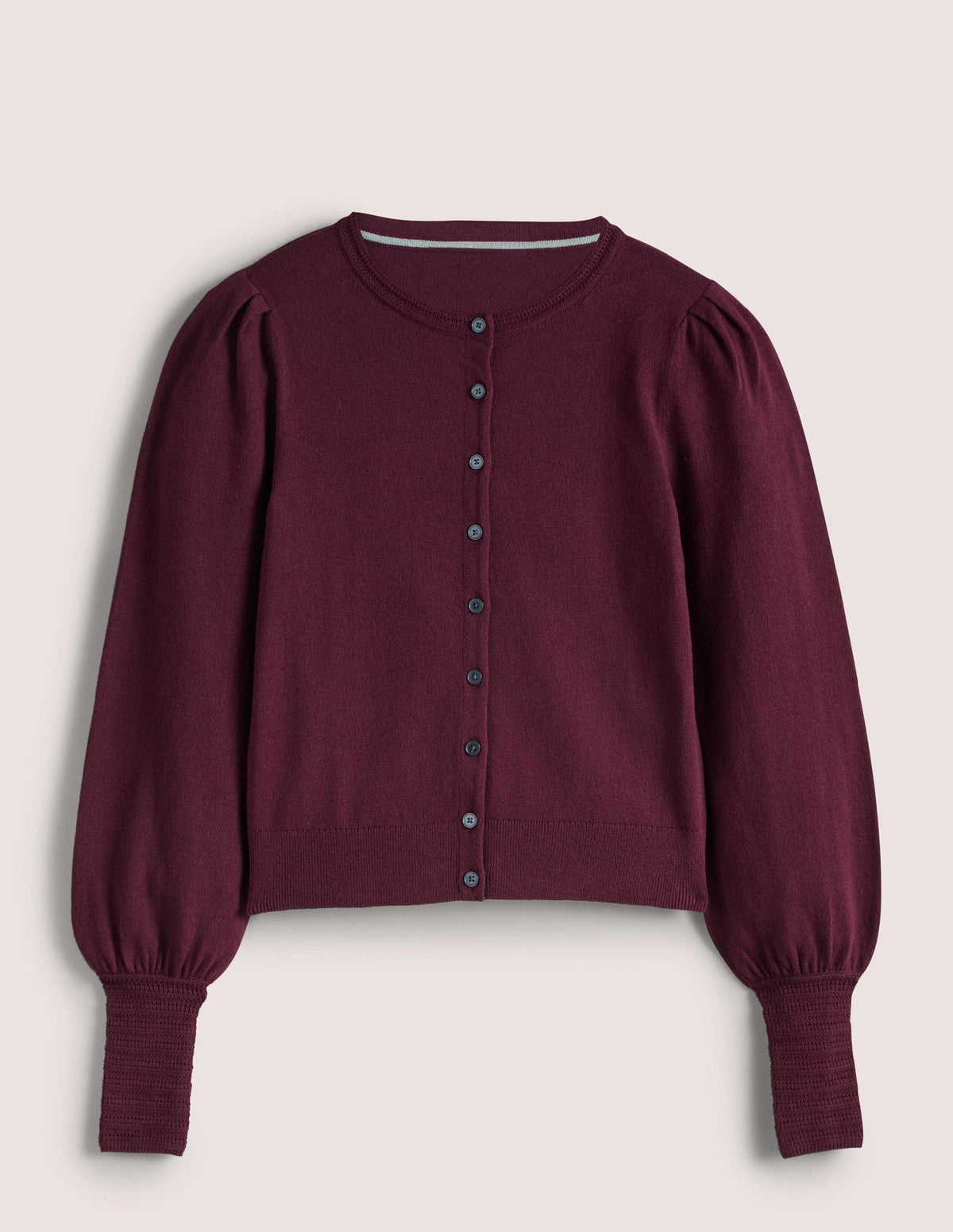 Pointelle Detail Cardigan-Mulled Wine Purple-7