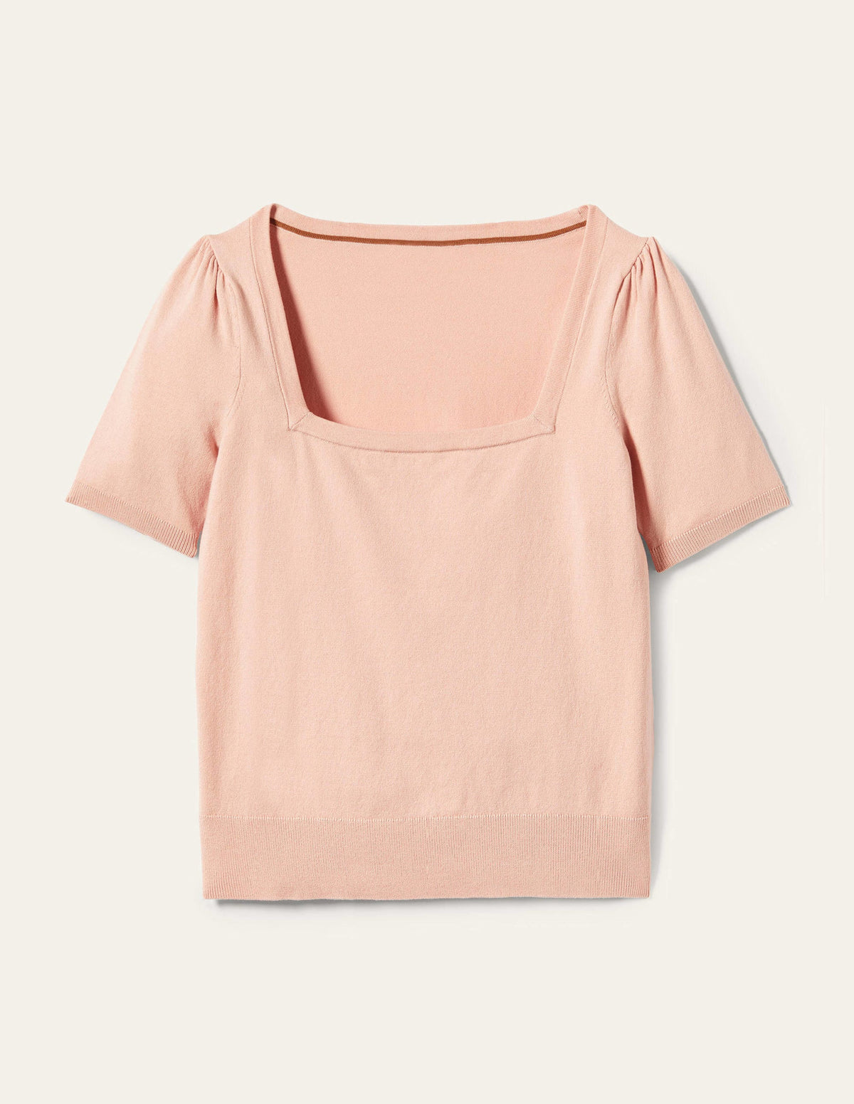 Cotton Square Neck Knitted Top-Pink Frosting - Image 4
